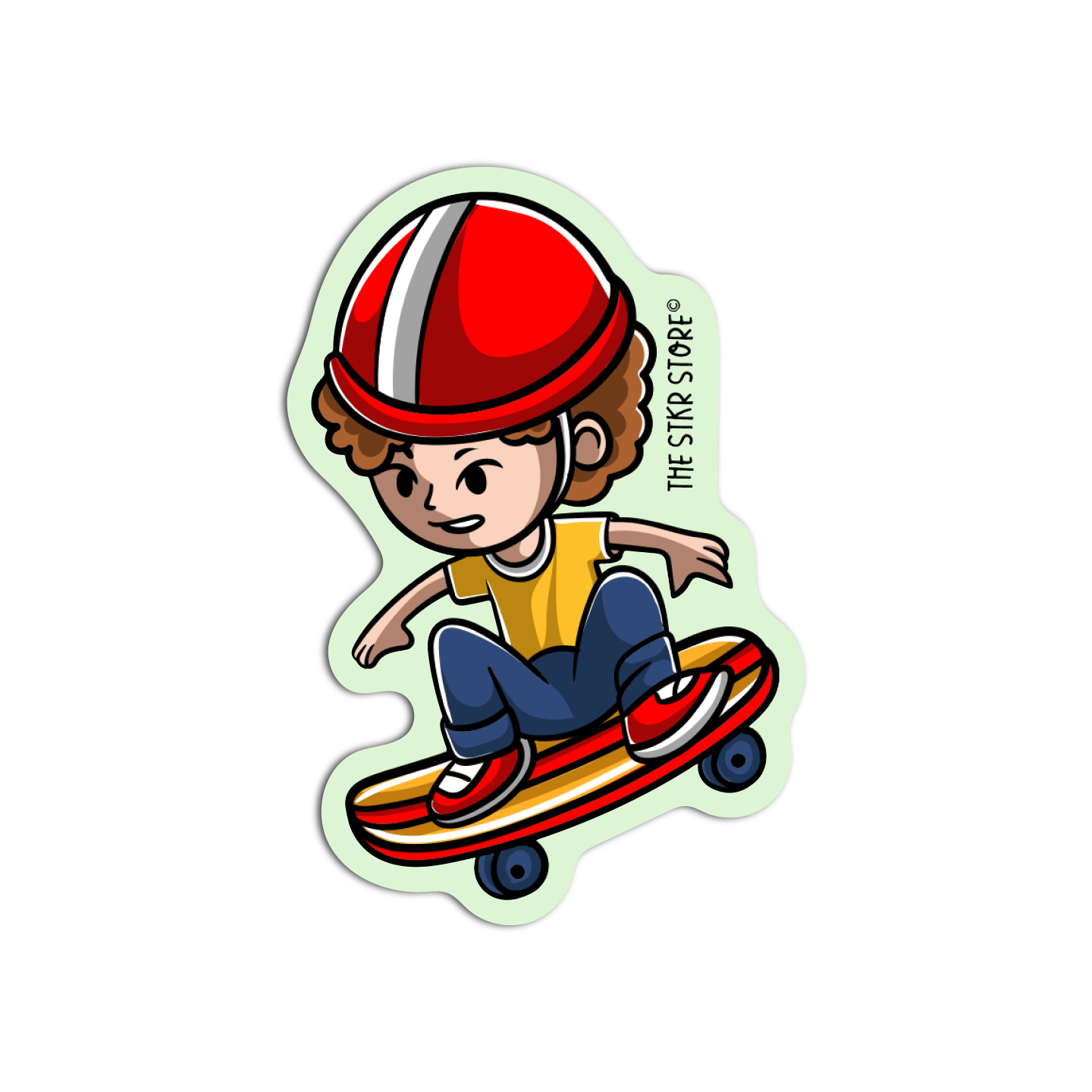 Skateboarding Sports Character Sticker