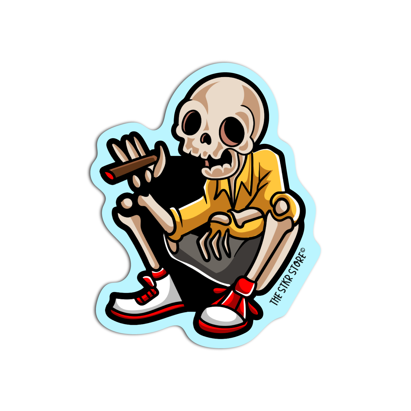 Skeleton Smoke Skeleton Sticker