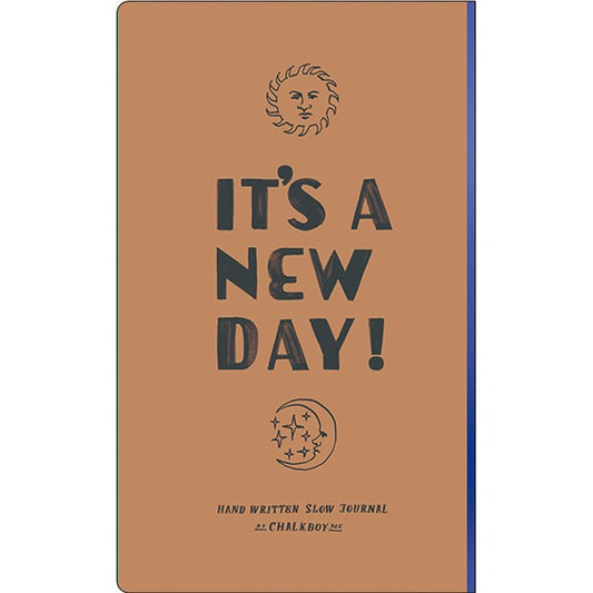 Chalkboy A6 Slim A New Day Begins Brown Journal