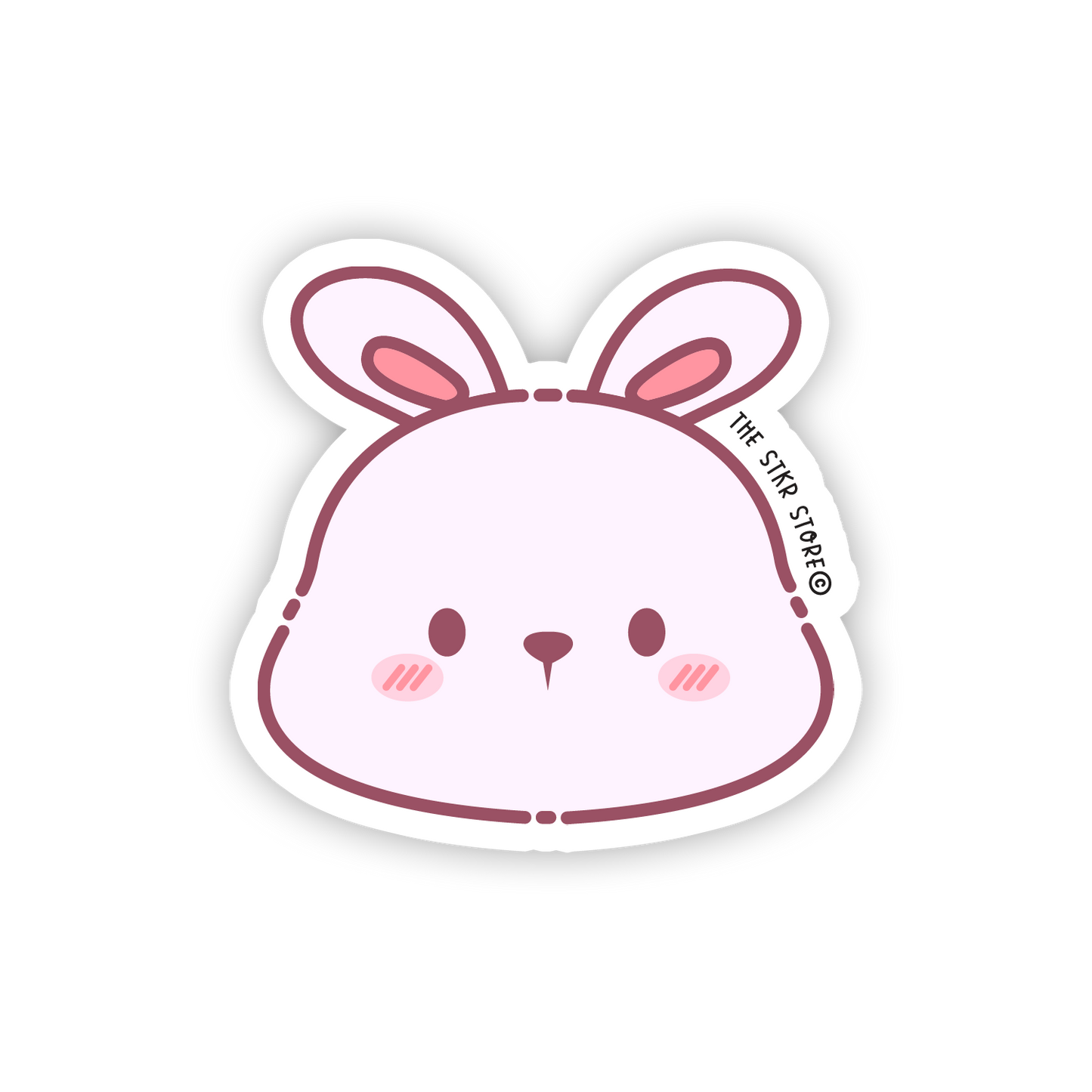 Blushing Bunny - Cute Animals Face Sticker - The Stkr Store