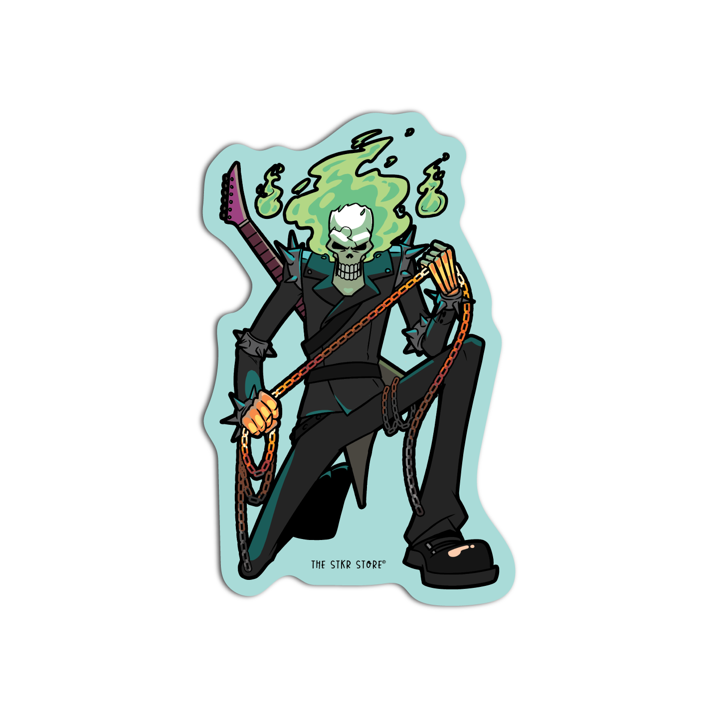 Brook as Ghost Rider One Pie cosplay DC Sticker