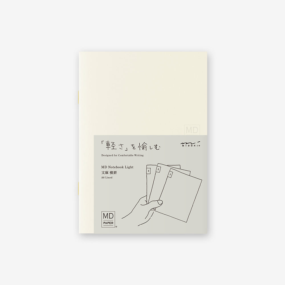 Midori MD Paper Notebook Light A6 Lined, Set of 3