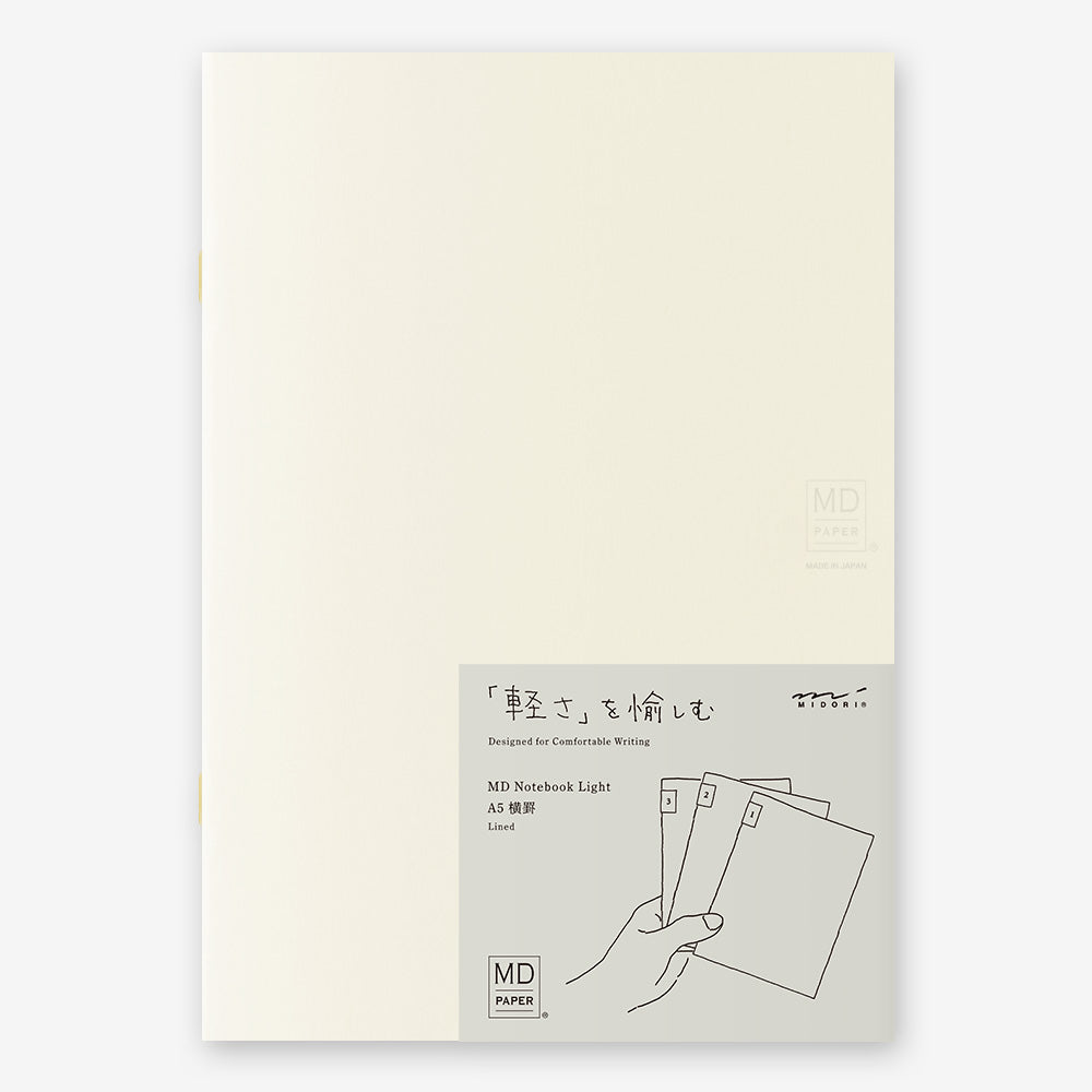 Midori MD Paper Notebook Light A5 Lined, Set of 3