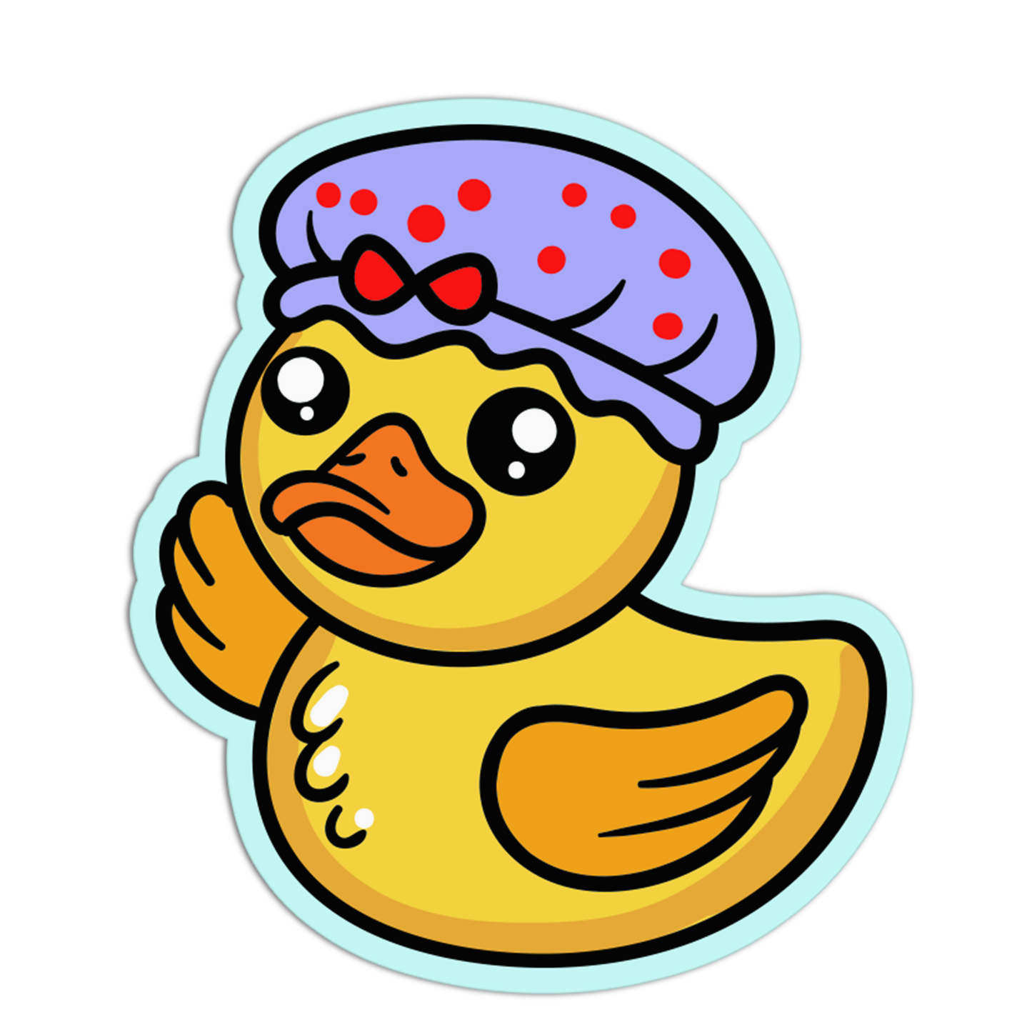 Purple Nightcap Rubber Duck Stickers