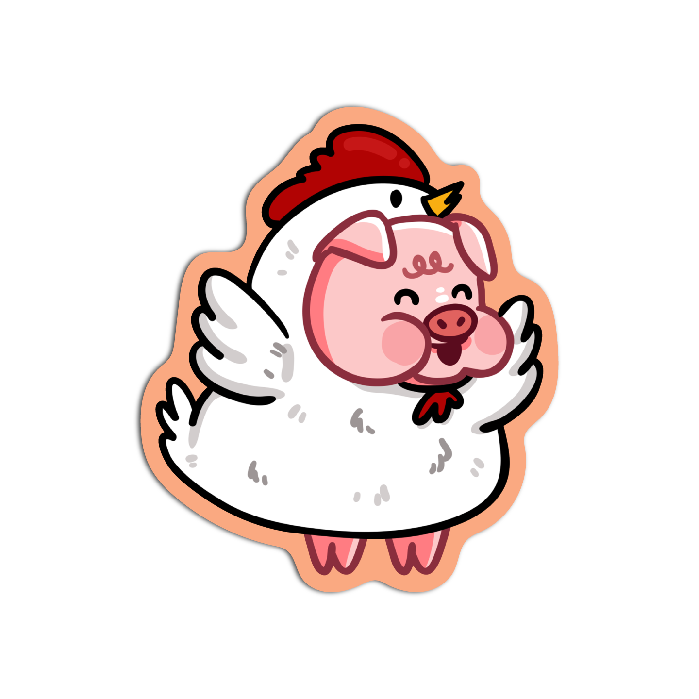 Pig Chicken Cute Pigs Sticker