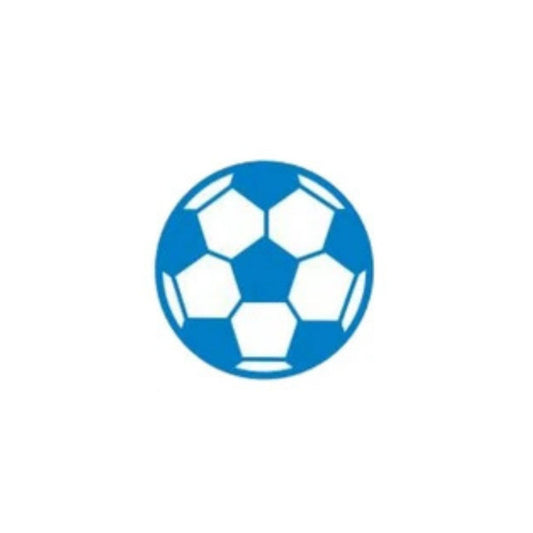 Blue soccer ball icon on a white background