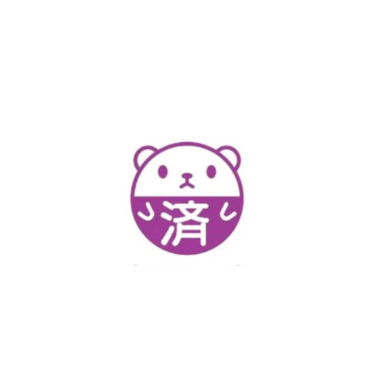 Purple logo with a bear face and text on a white background