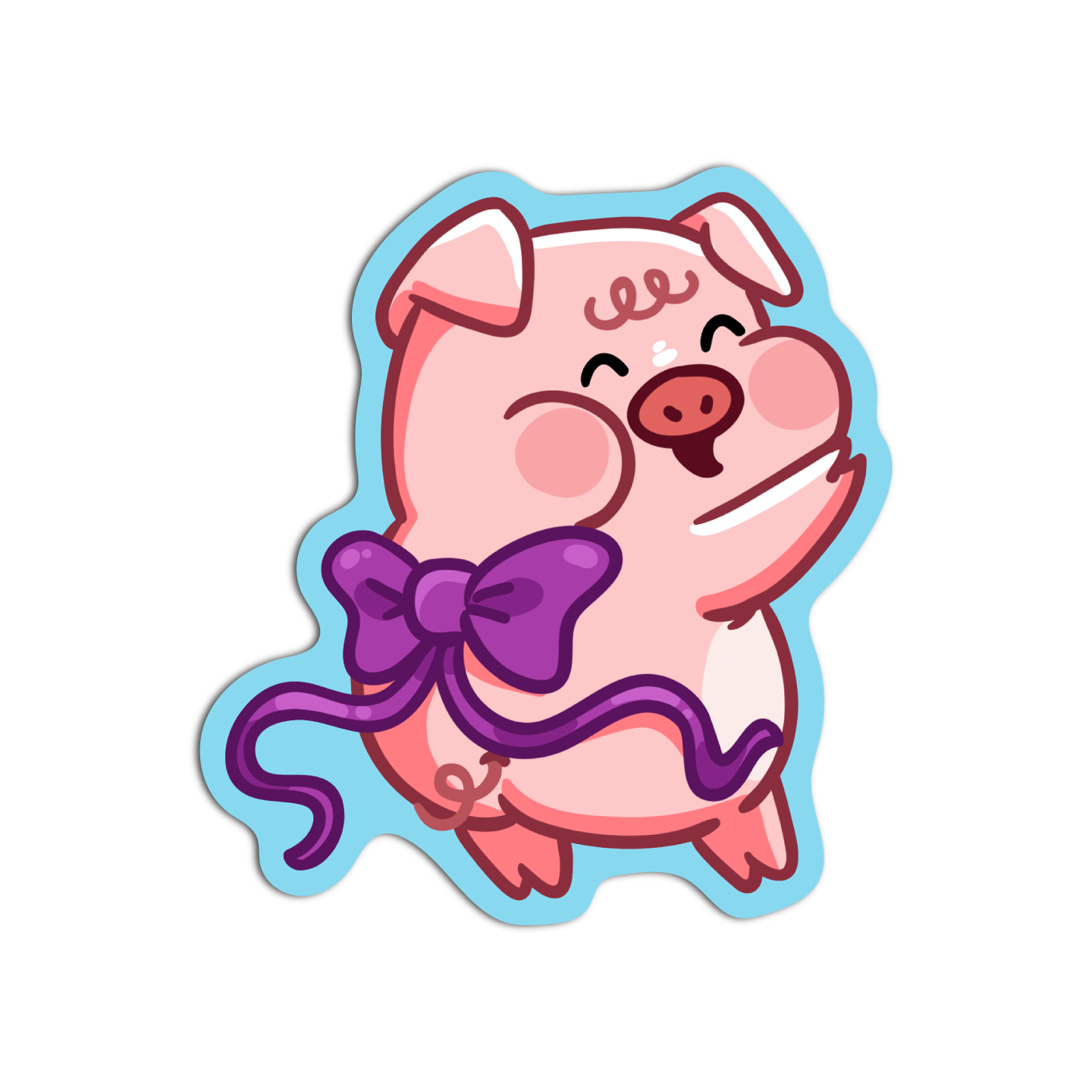 Pig Ribbon Cute Pigs Sticker