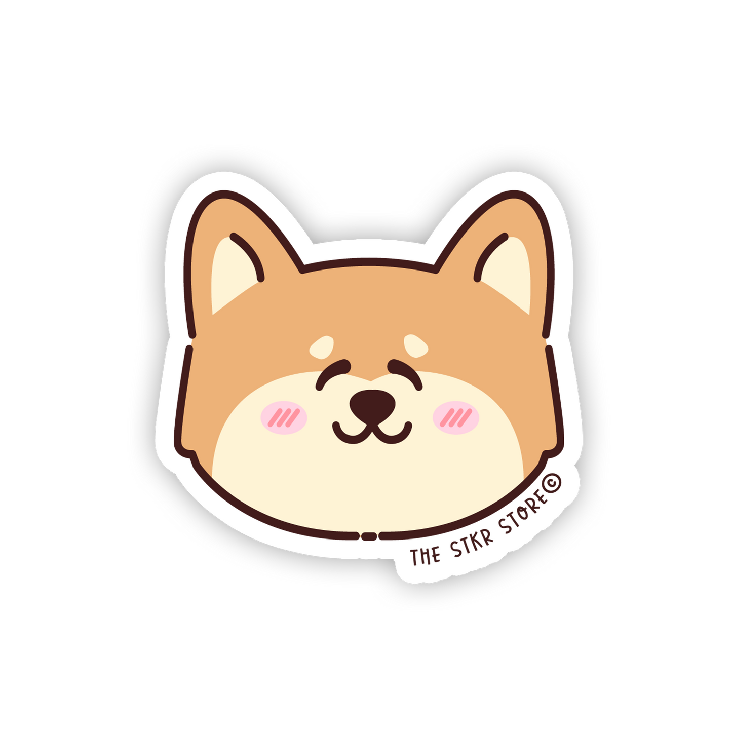 Smiling Shiba - Cute Animals Face Sticker - The Stkr Store
