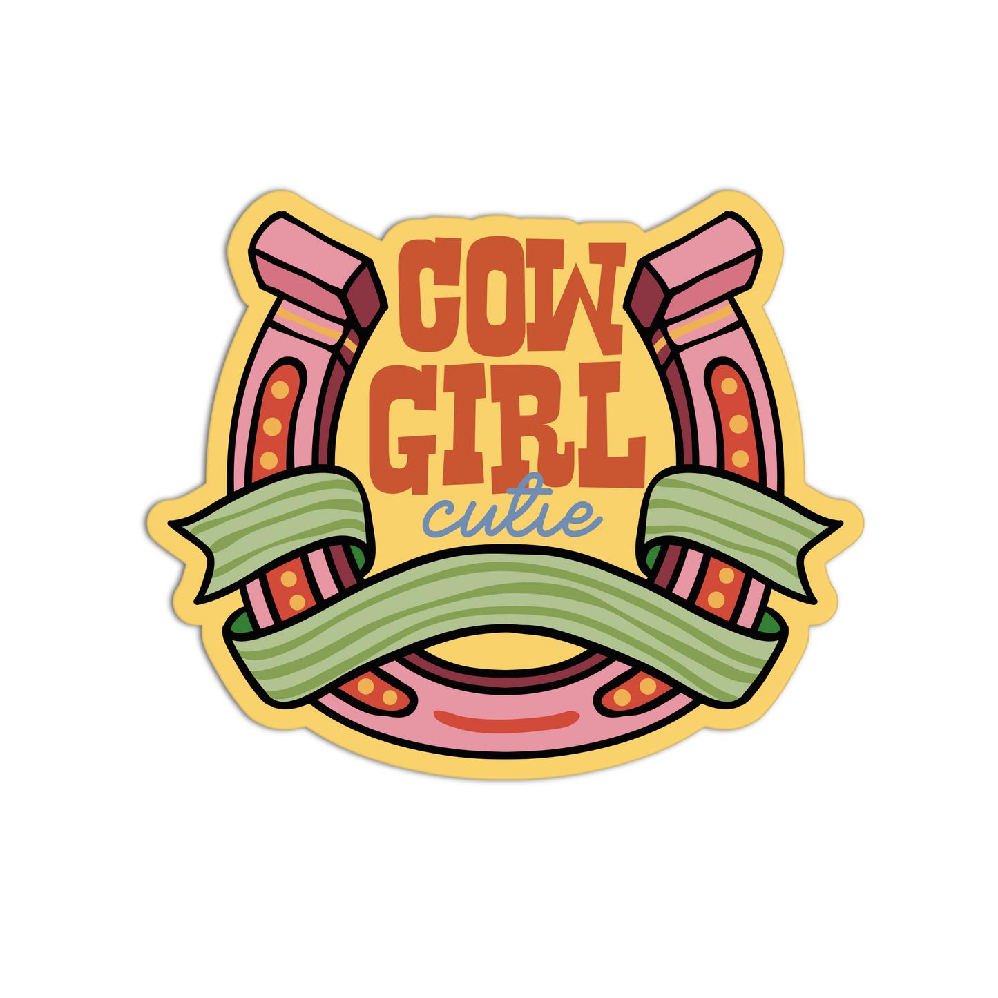 Cow Girl Cutie Coquette Cowgirl Textured Stickers