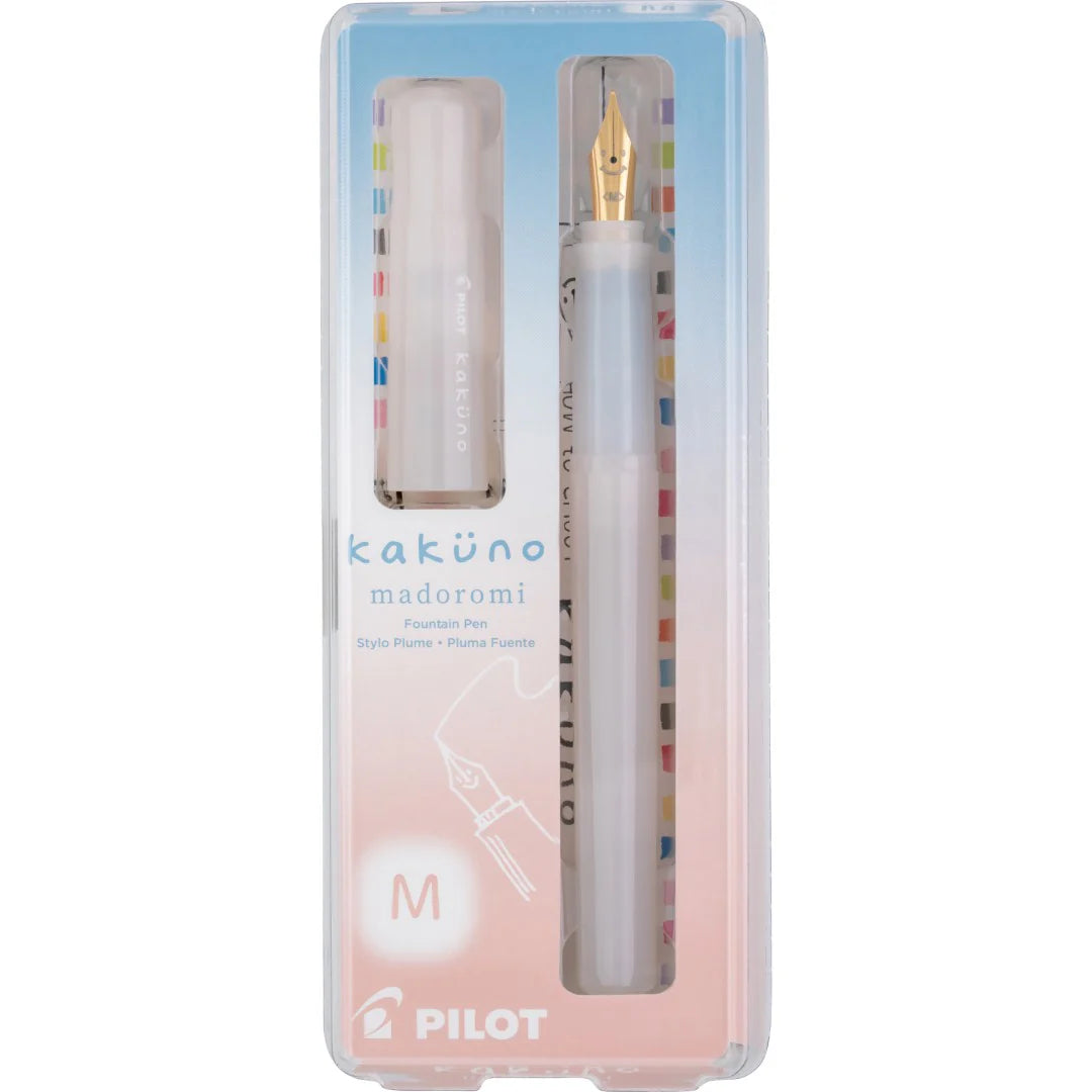 Kakuno Fountain Pen Madoromi Gold Nib White