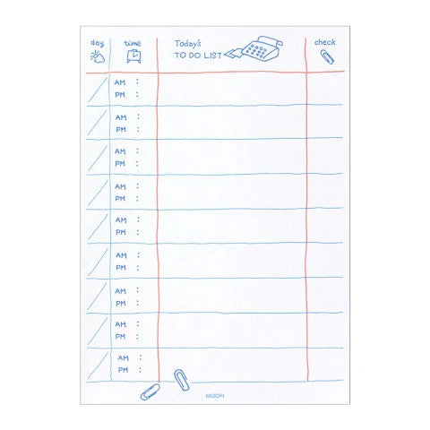 Midori To Do Memo Pad - Job - The Stkr Store