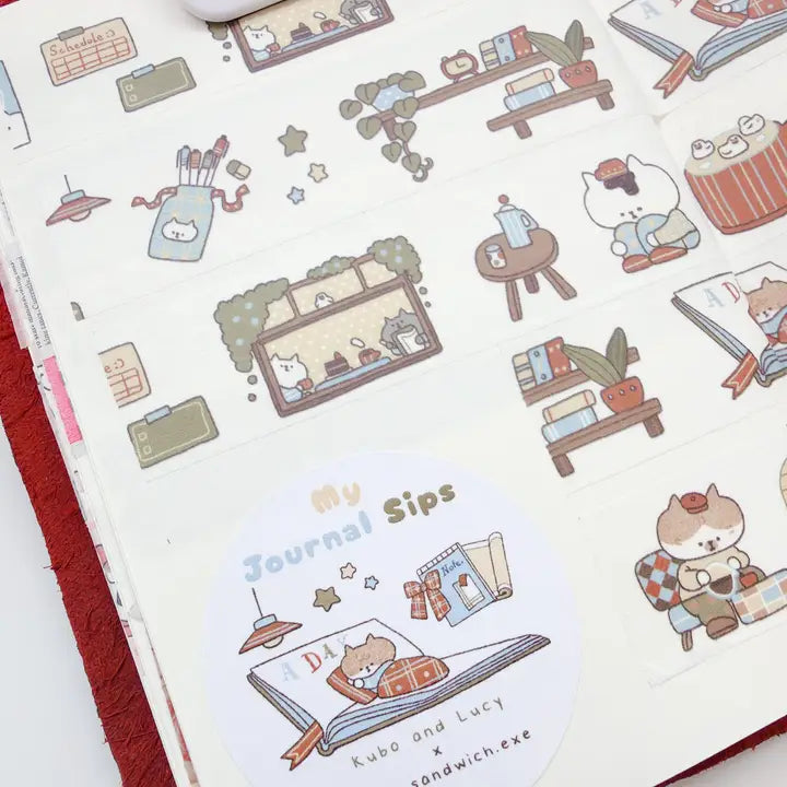 Kuboandlucy x Idiot Sandwich My Journal Sips V.1 (Cafe Journaling) Washi Tape