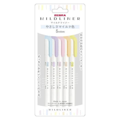 Pastel Mildliner 5 Color Set