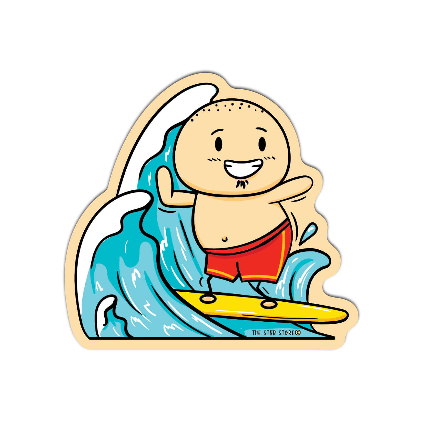 Sean Surfing Sean Potato's Vacation Sticker