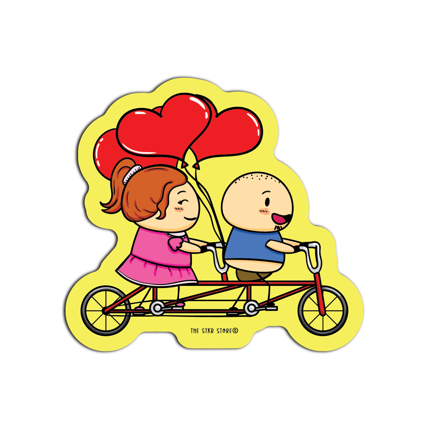 Sean Potato & Liza Biking Valentines Day Edition Sticker