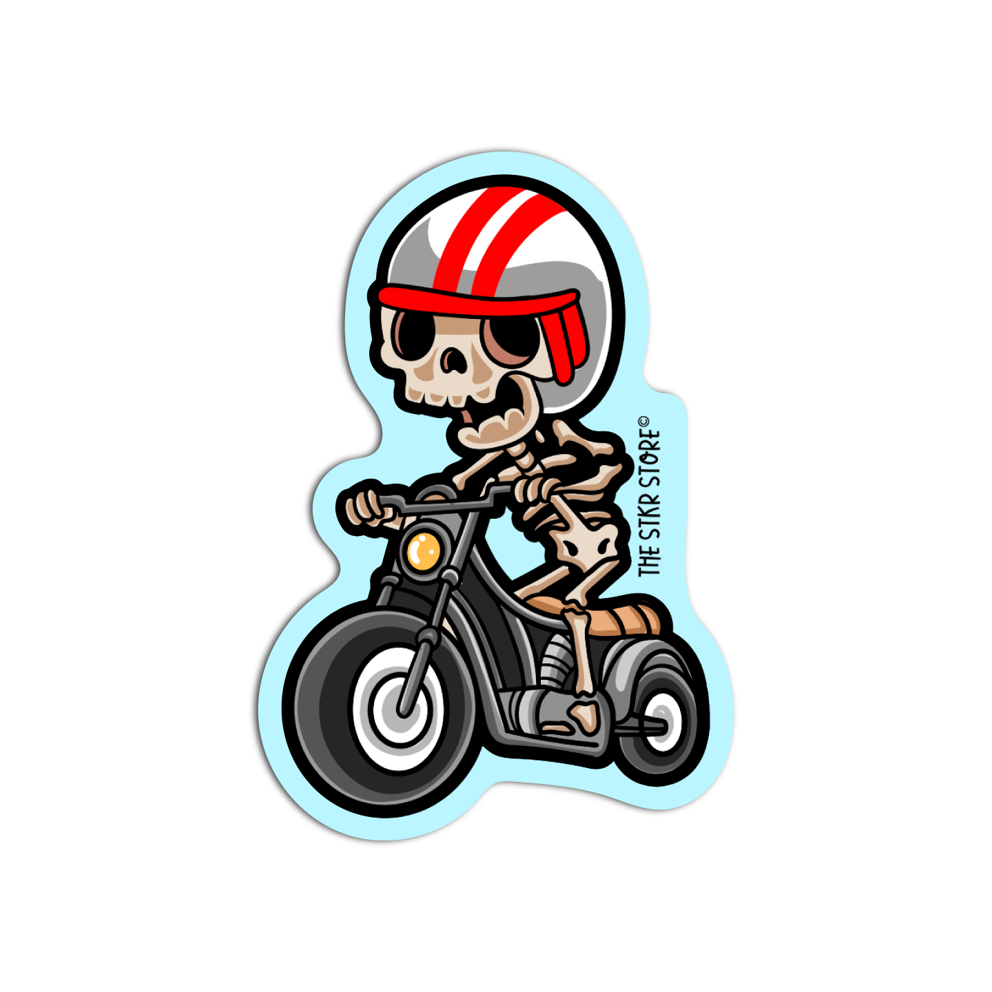 Skeleton Biker Skeleton Sticker