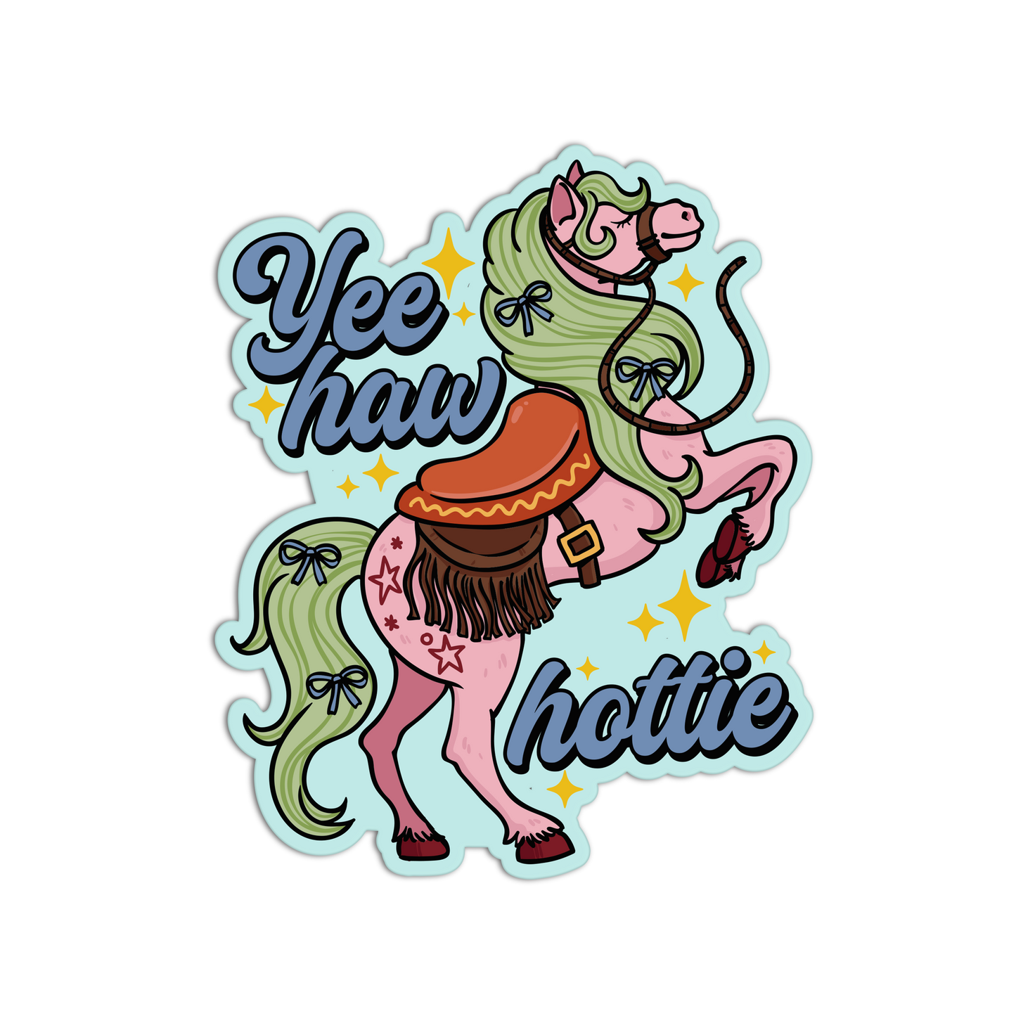 Yeehaw Hottie Coquette Cowgirl Textured Stickers