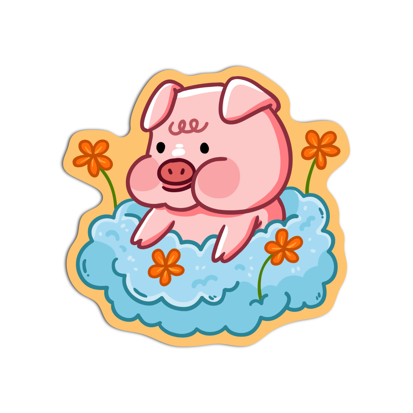 Pig Clouds Cute Pigs Sticker