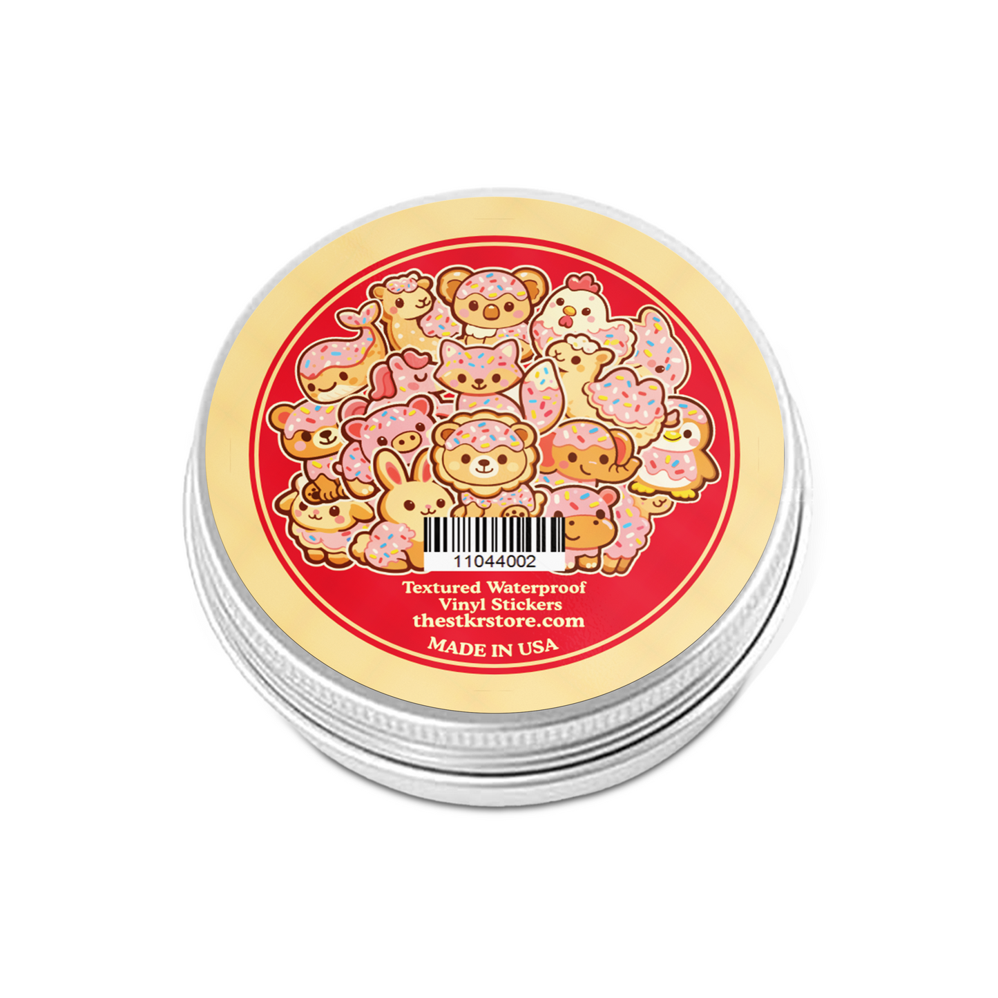 Kawaii Animal Stickers - Cookie Tin