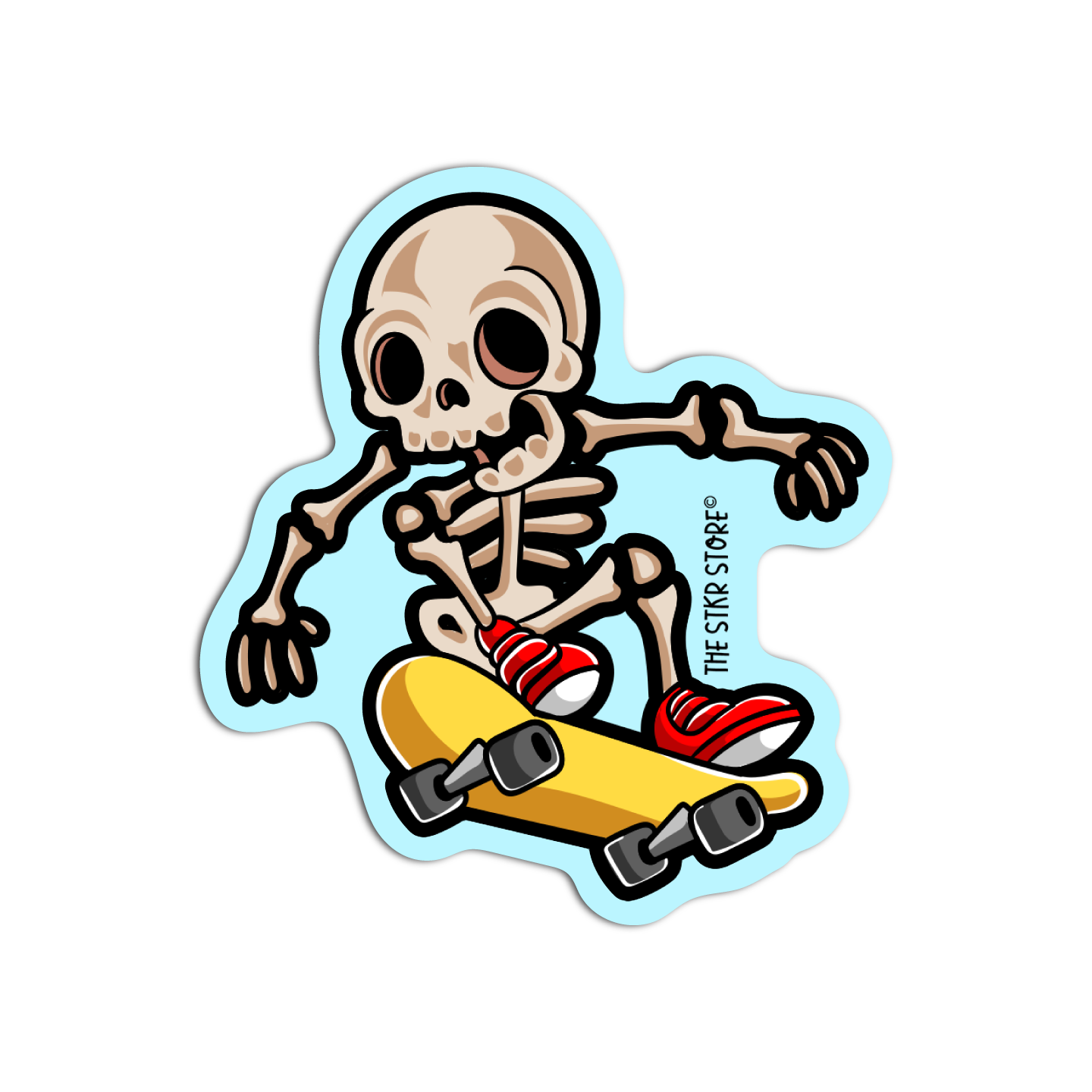 Skeleton Skateboarder Skeleton Sticker