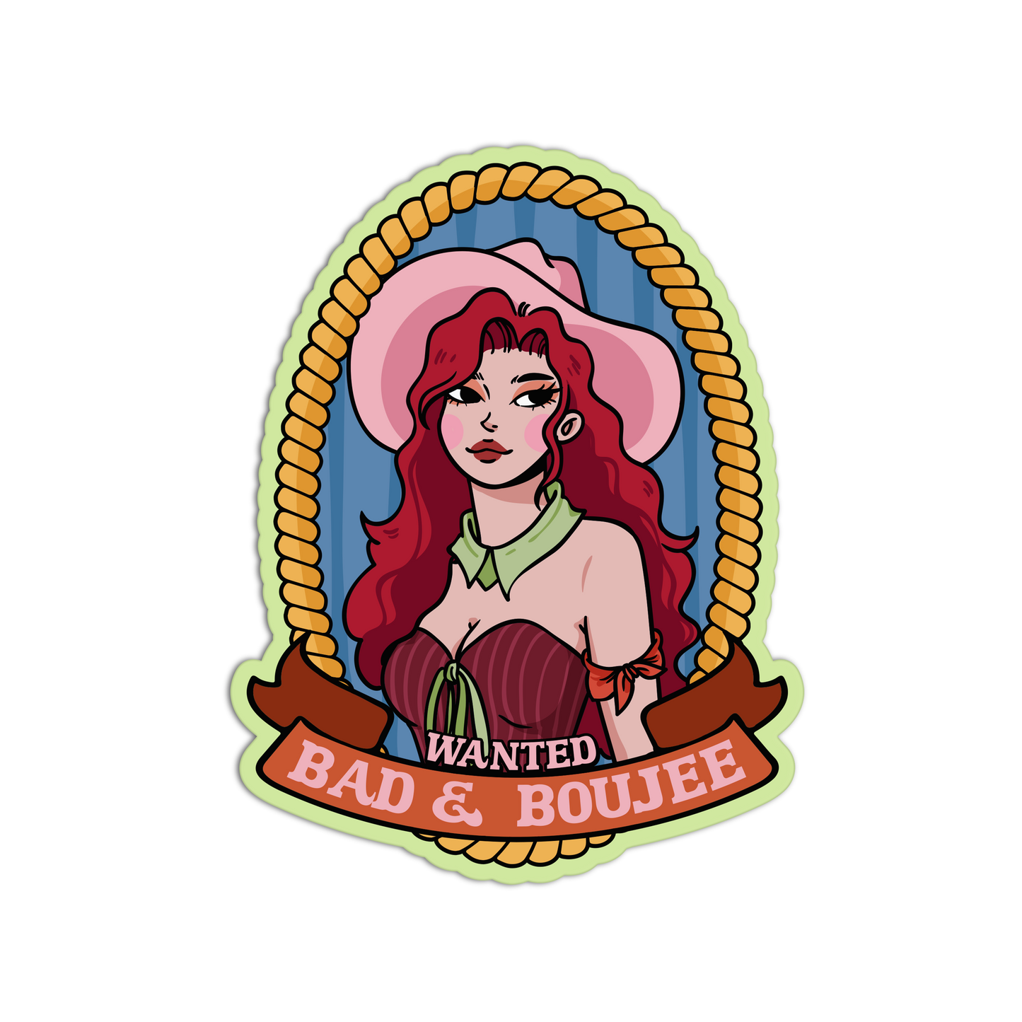 Bad and Bowee Coquette Cowgirl Textured Stickers