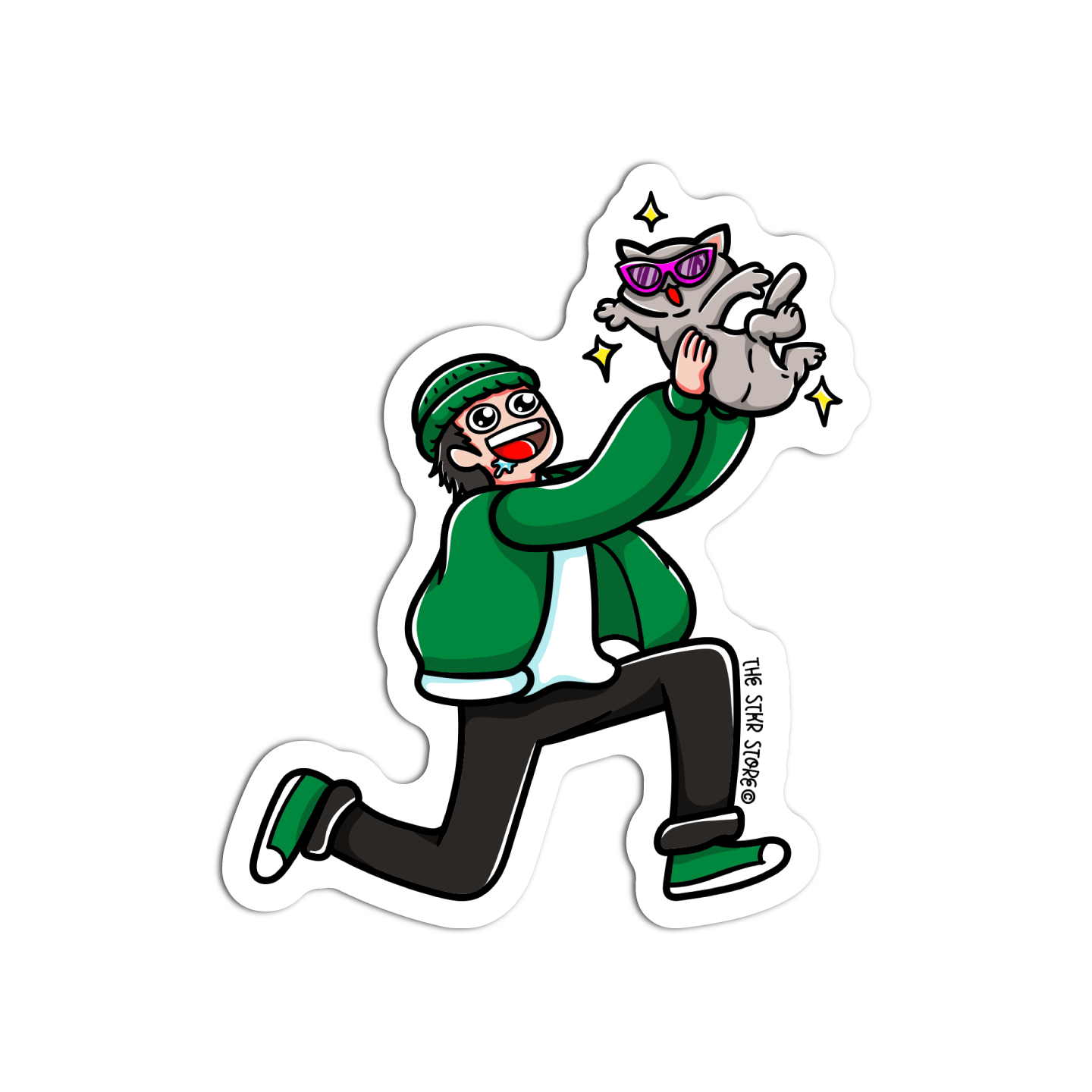 Tall admiring Cat Sticker