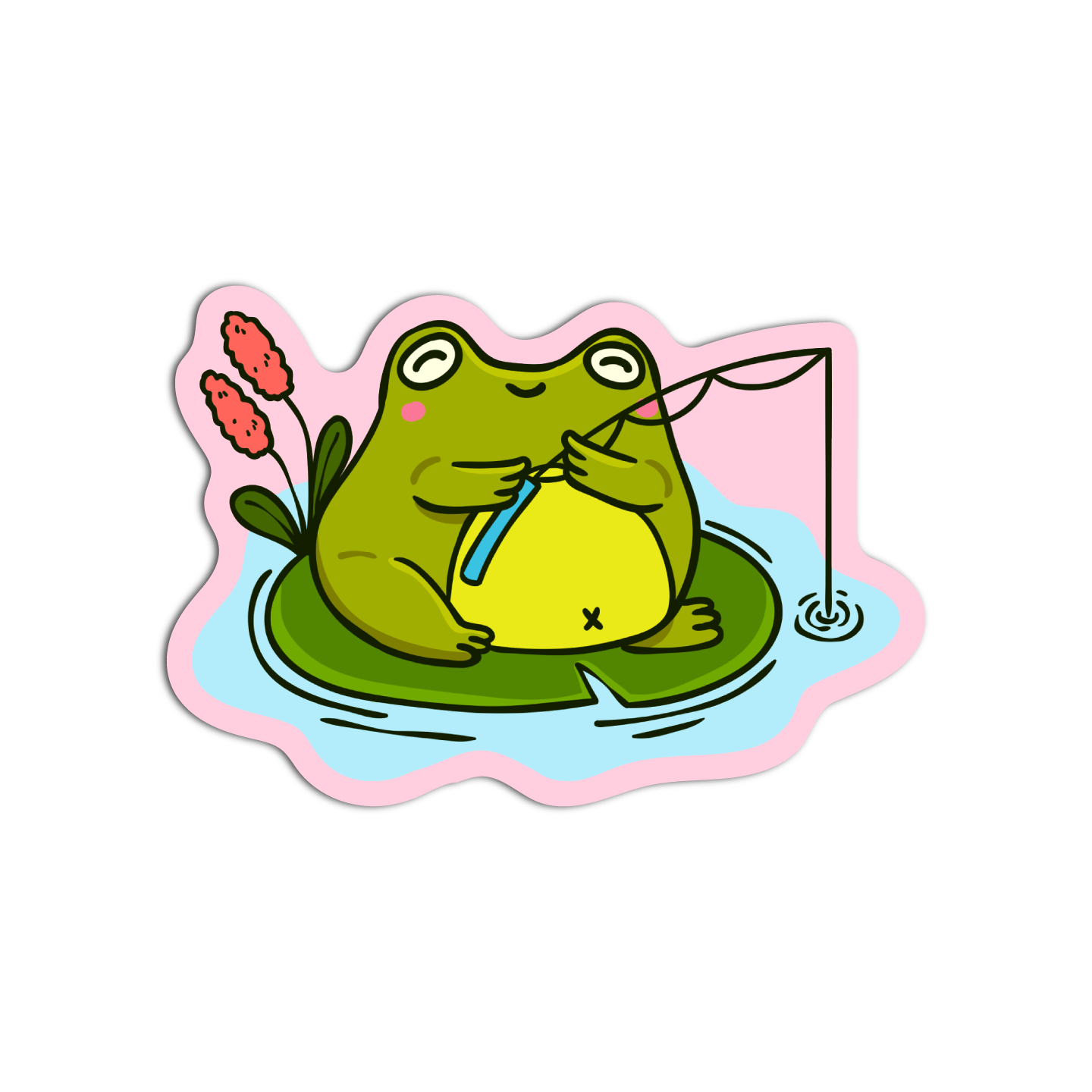 Frog Fishing Sticker