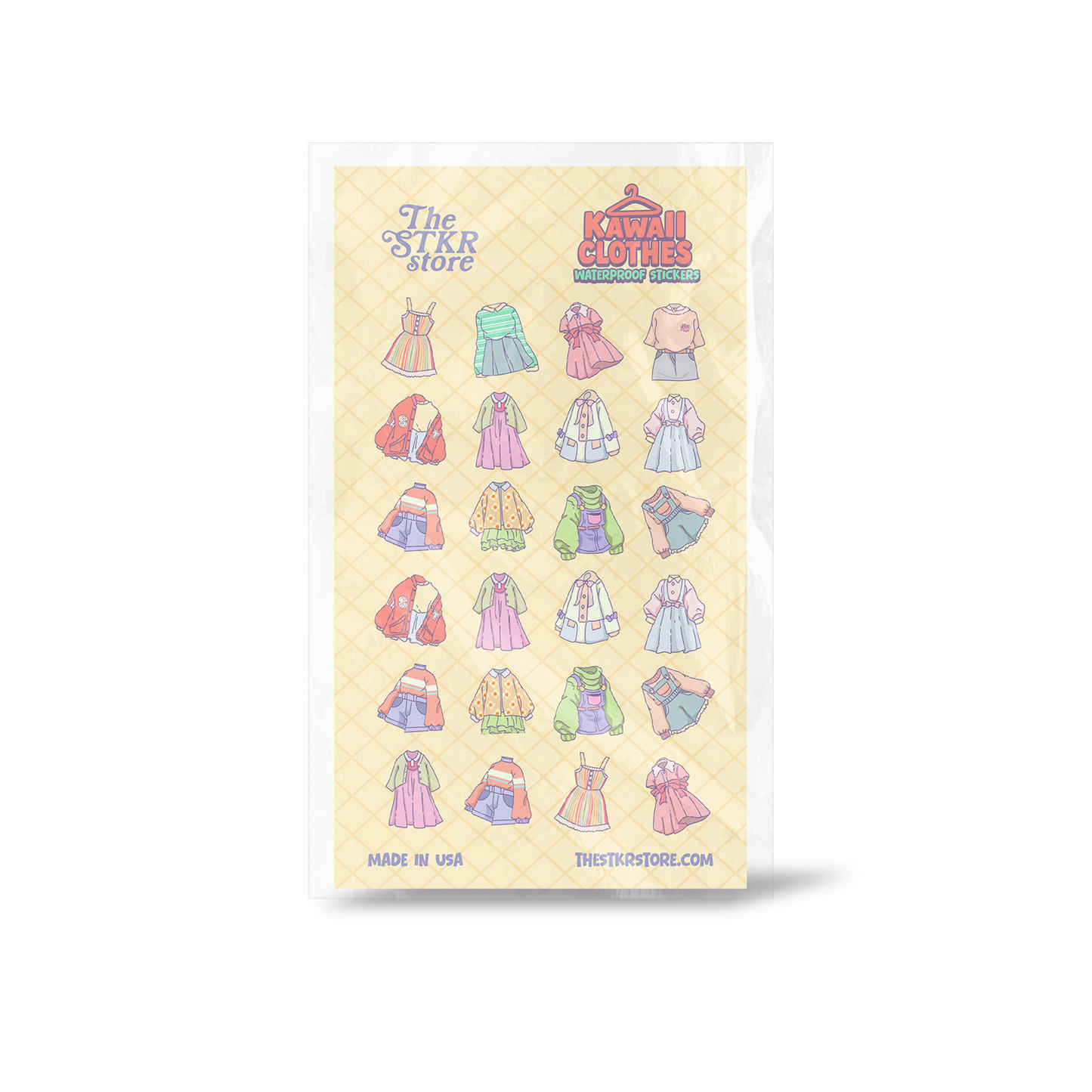Kawaii Clothes Sticker Sheet