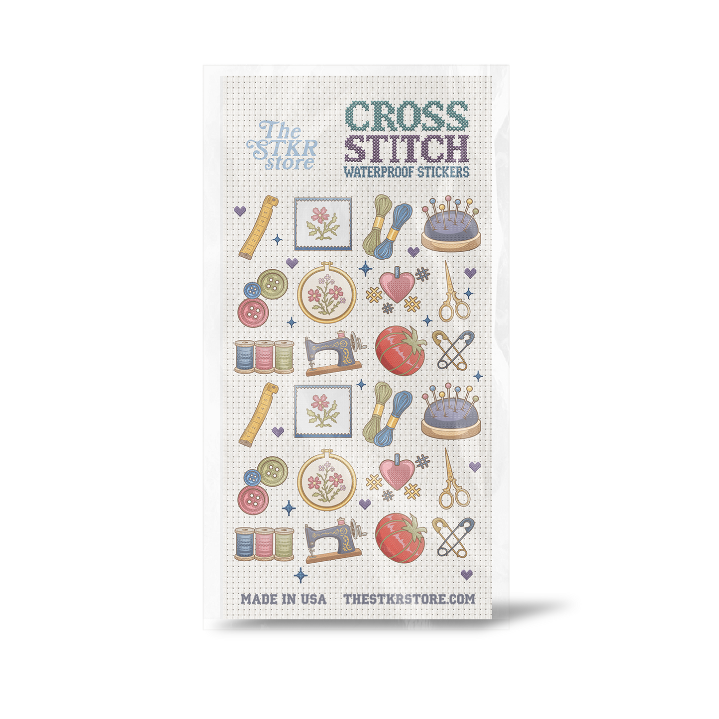 Cross Stitch Sticker Sheet
