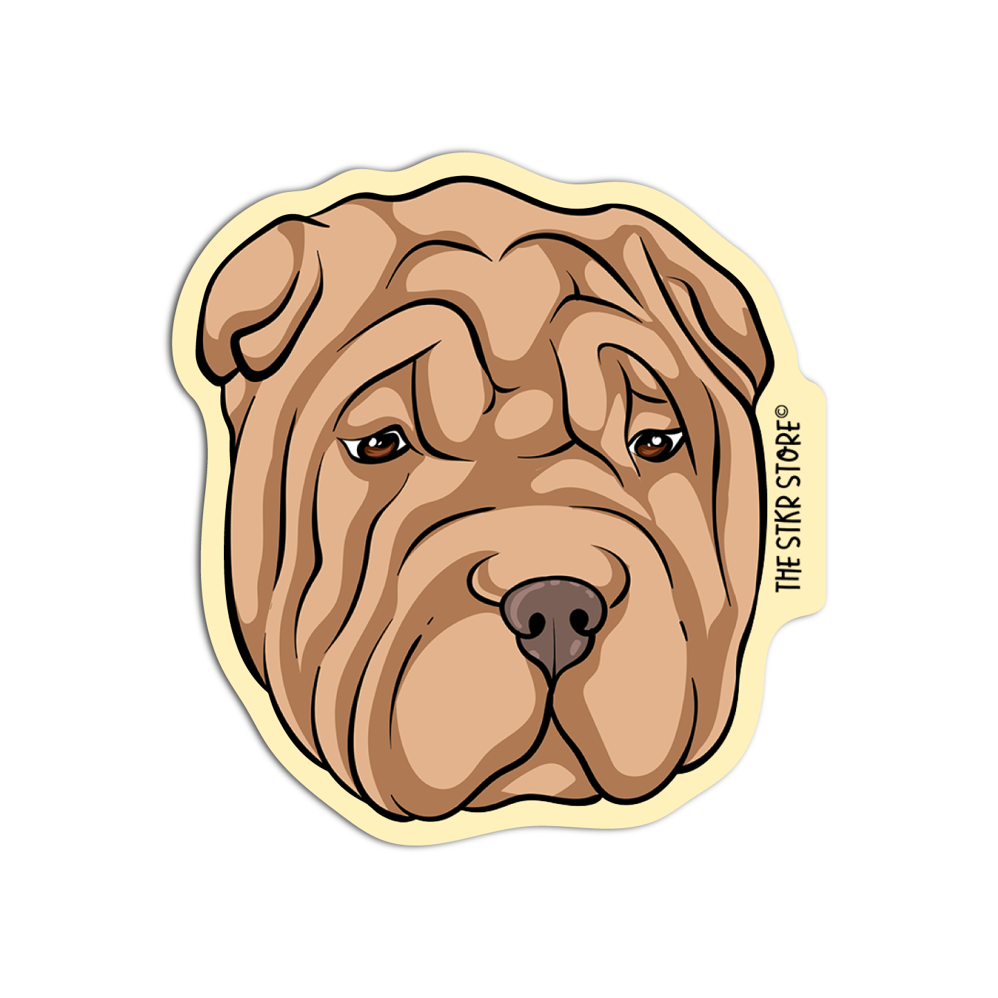 Chinese shar-pei Head Dog Breed Stickers