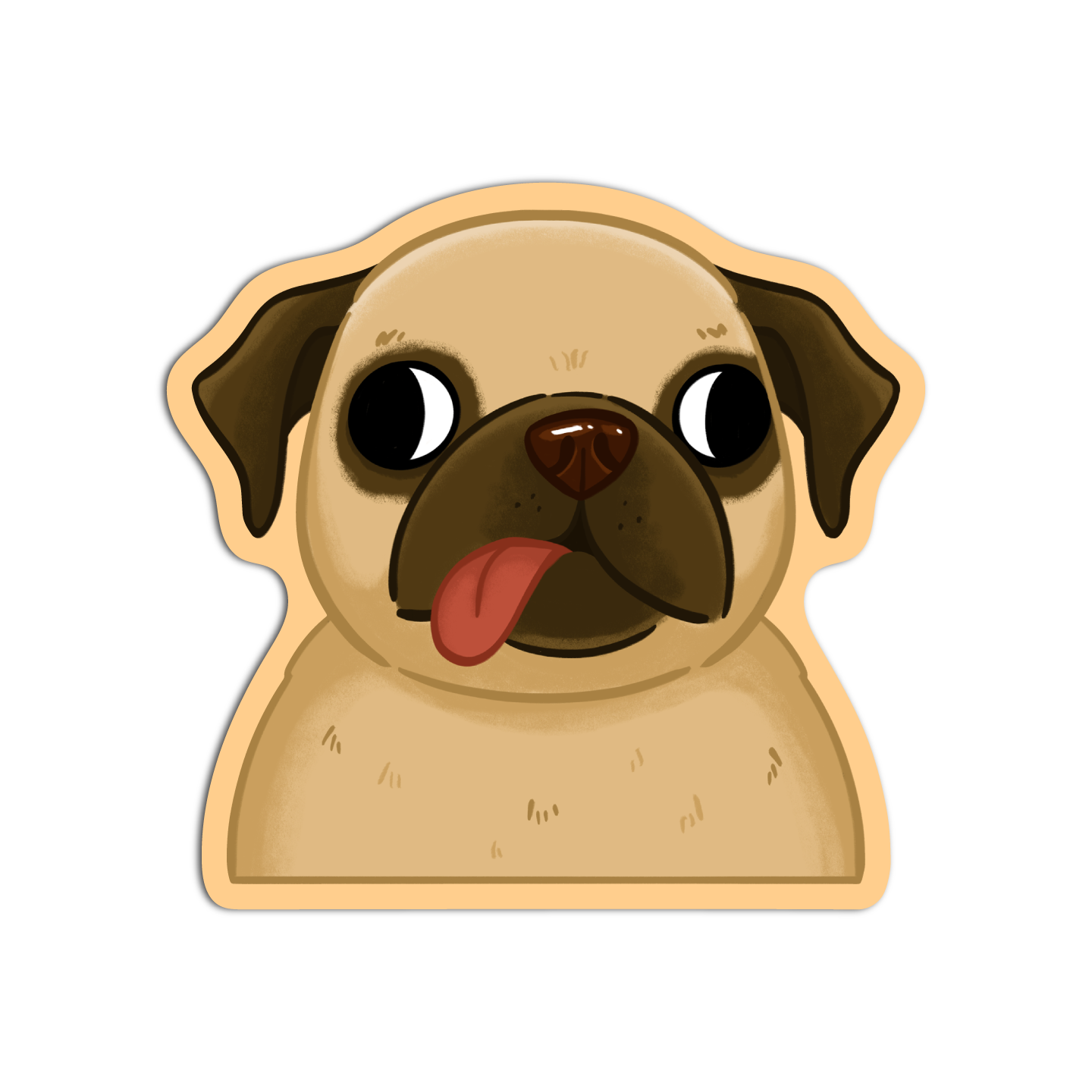 Cute Funny Dog Pug Sticker