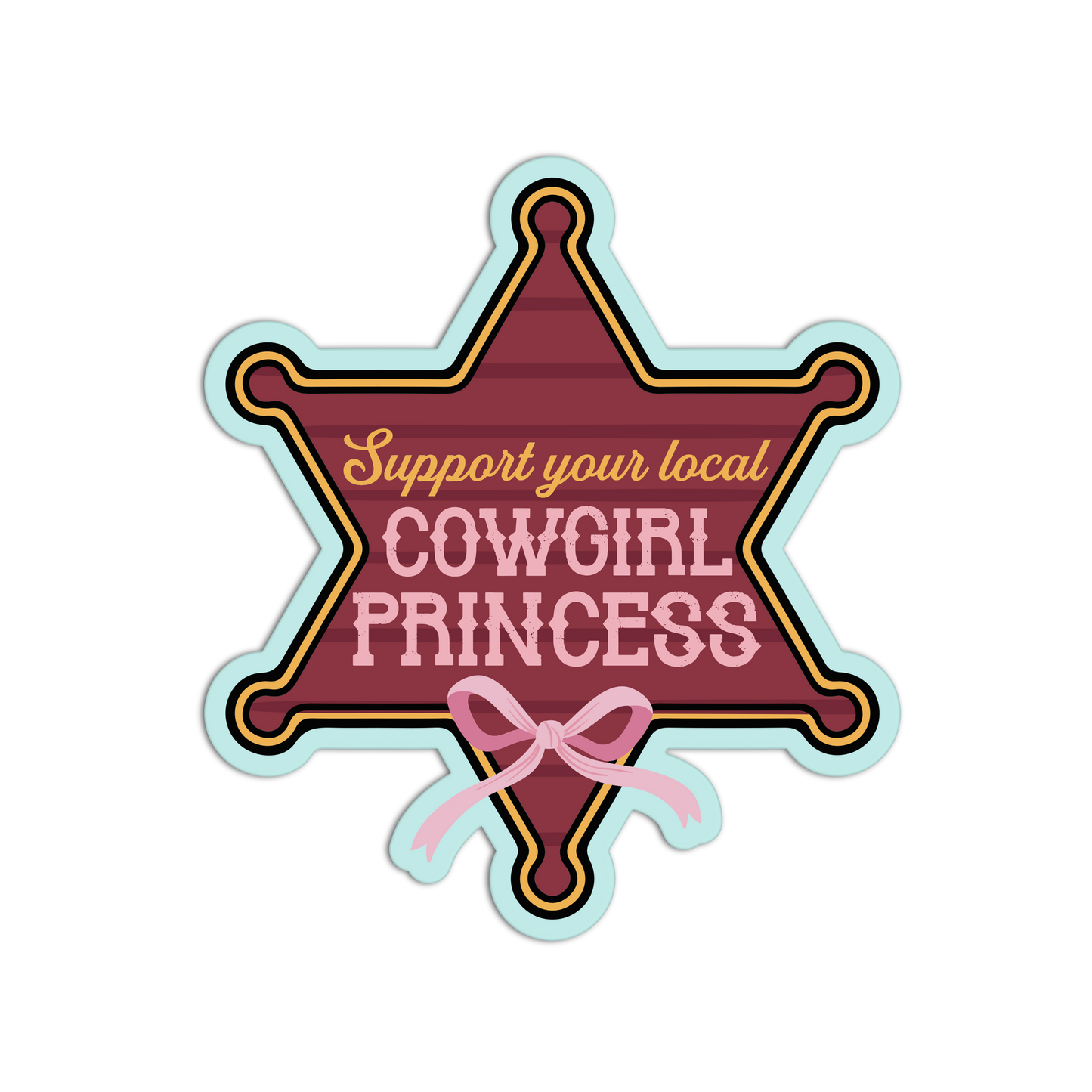 Cowgirl Princess Coquette Cowgirl Textured Stickers