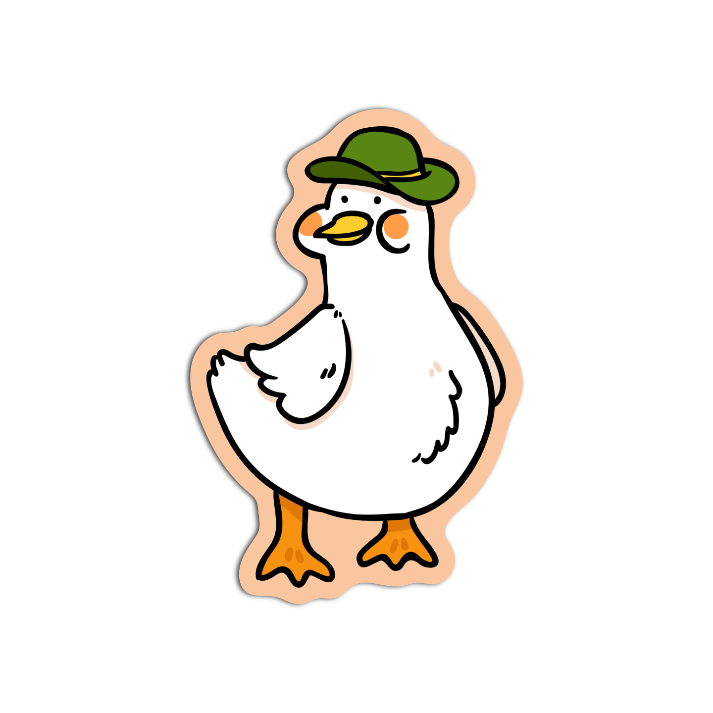 Duck with Green Hat Sticker