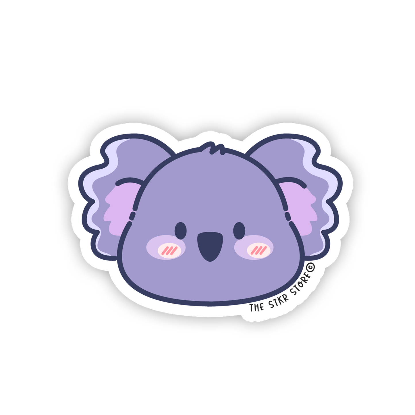 Lavender Koala Face - Cute Animals Face Sticker - The Stkr Store
