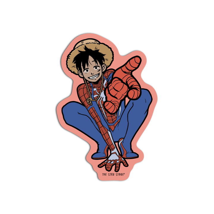 Luffy as Spiderman One Pie cosplay DC Sticker