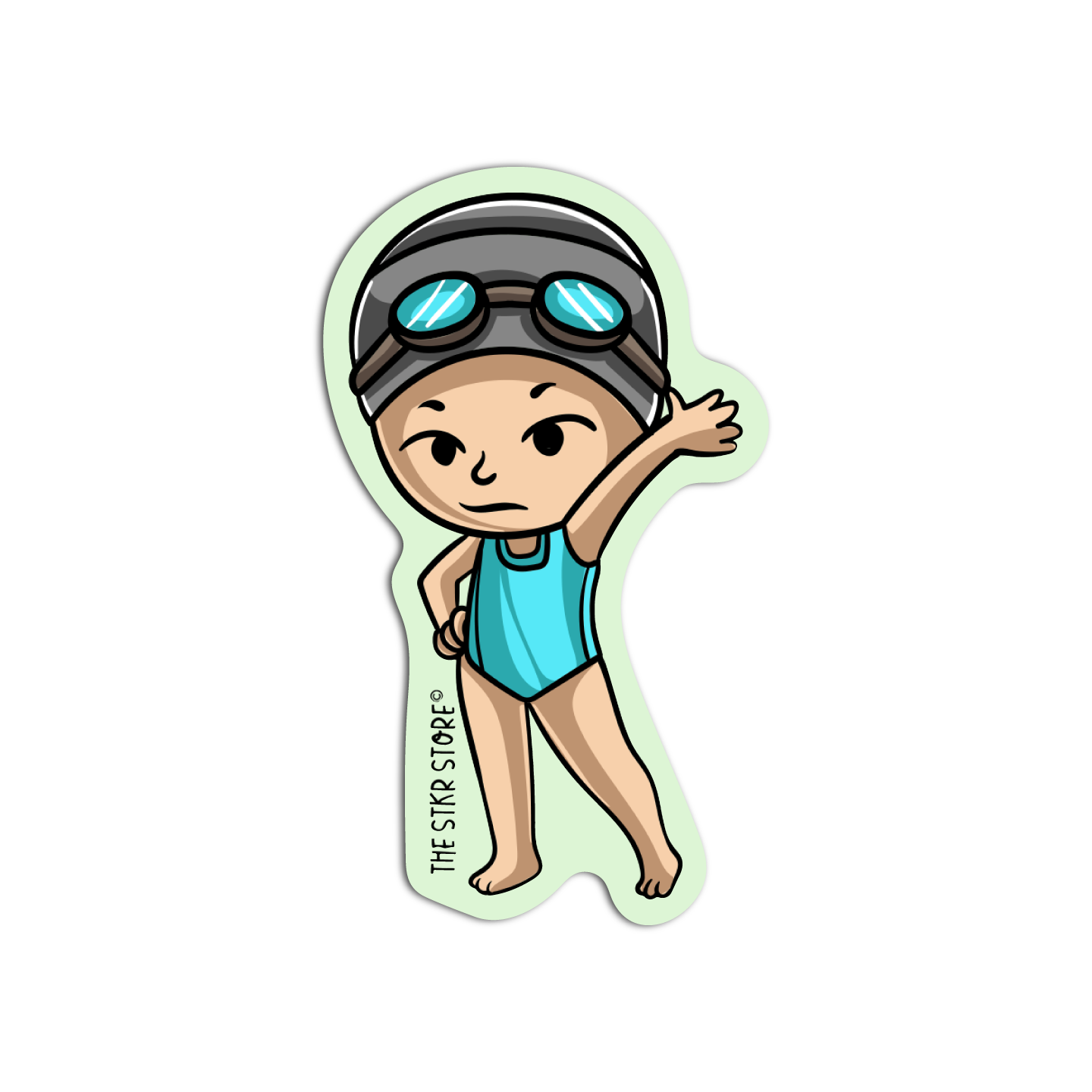 Swimming Sports Character Sticker
