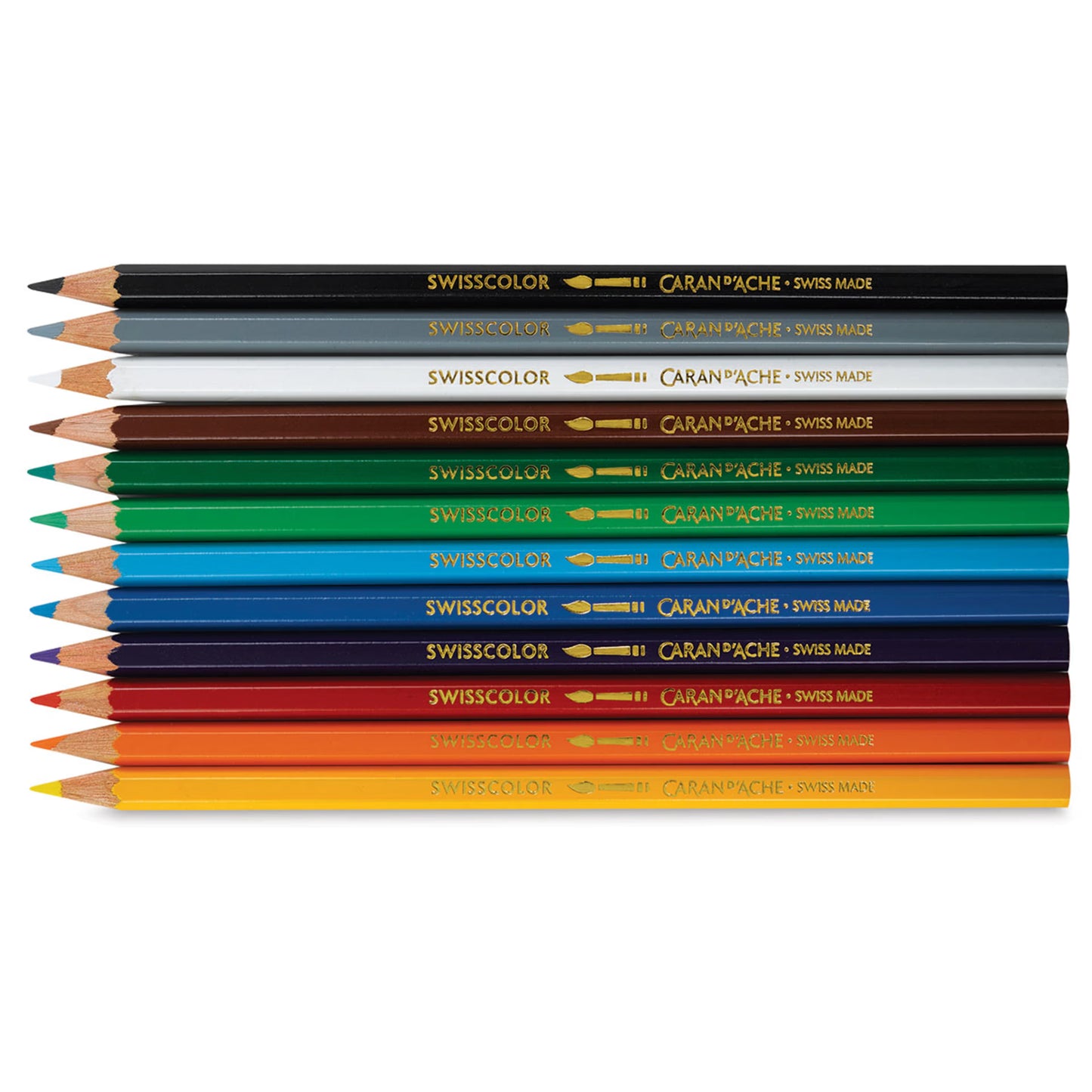 Set of 12 Water Colored Pencils SWISSCOLOR in Box Caran D’Ache