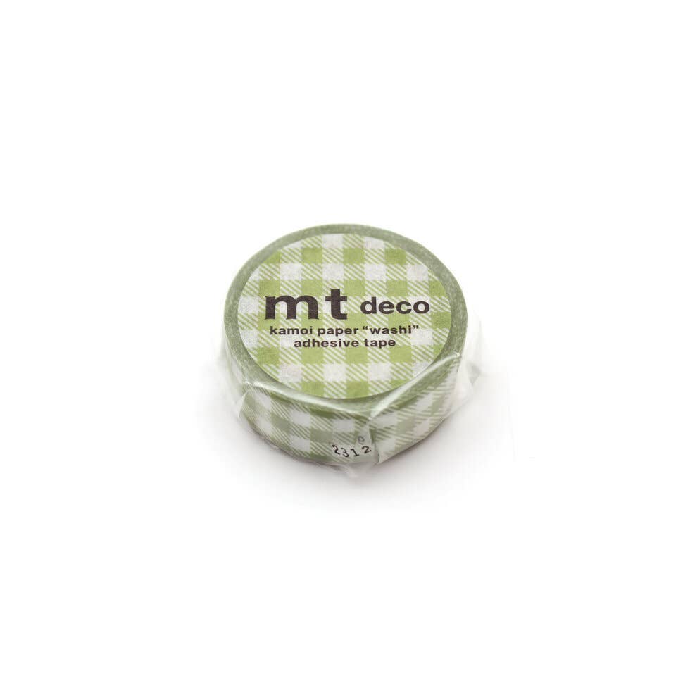 15mm stripe checkered light moss green