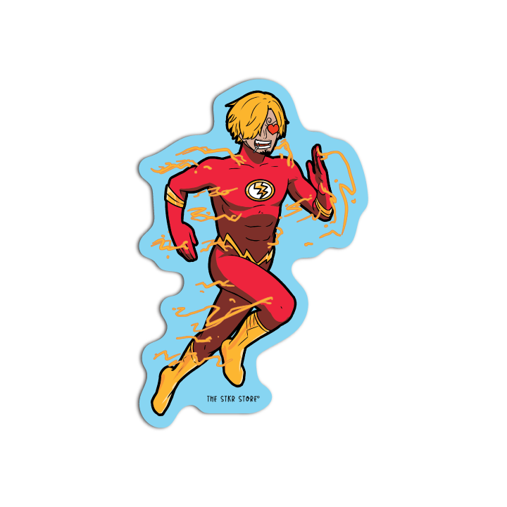 Sanji as Flash One Pie cosplay DC Sticker