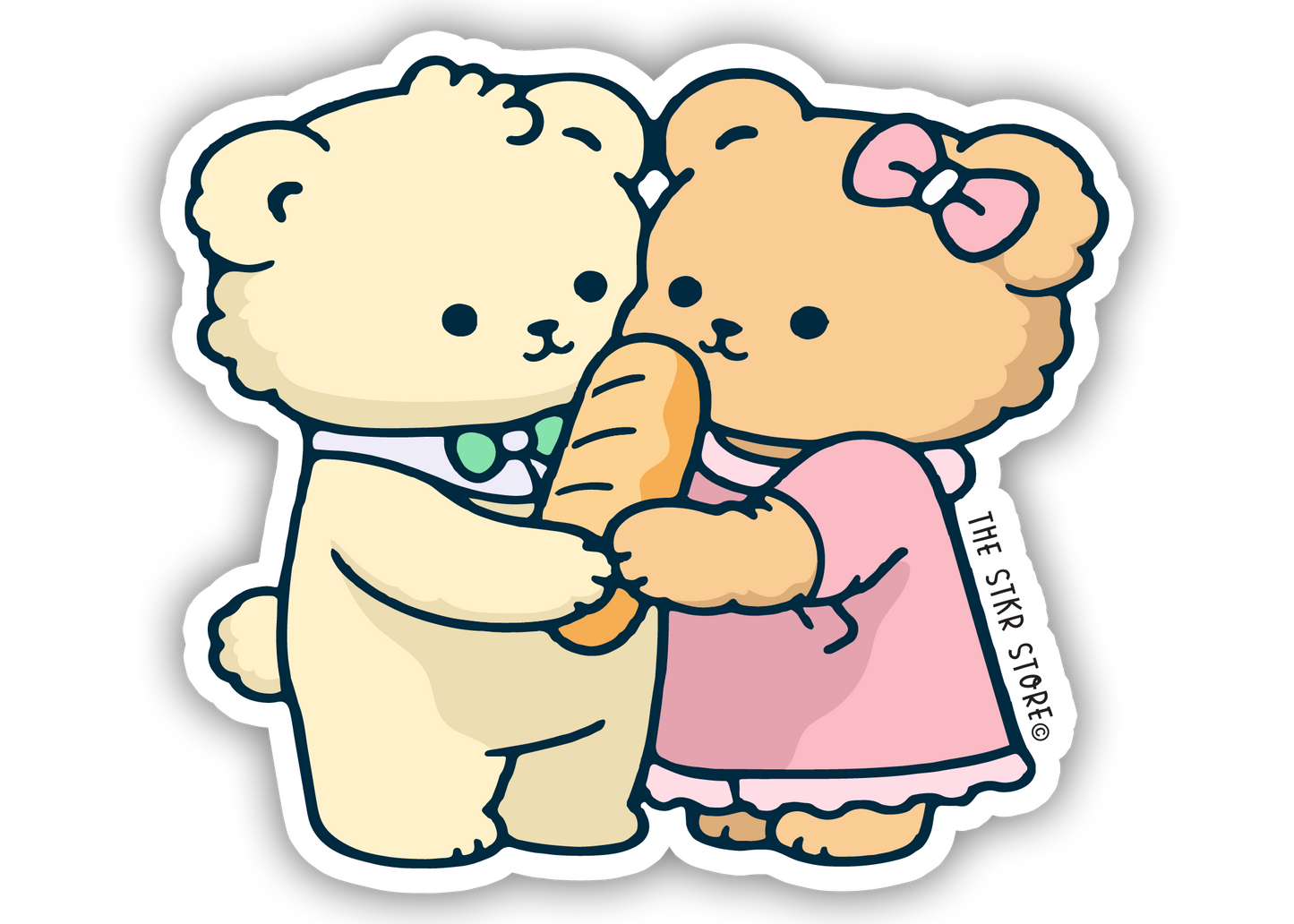Bread-Sharing Bears - Cute Baking Animal Sticker - The Stkr Store