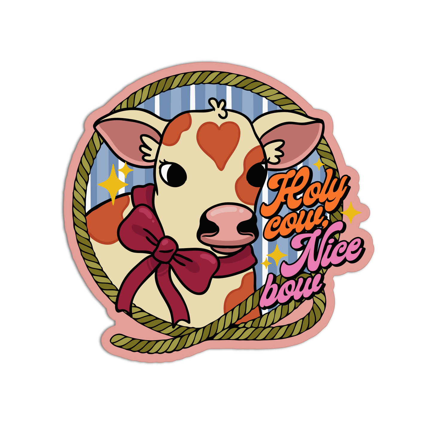 Holy Cow Nice Bow Coquette Textured Stickers