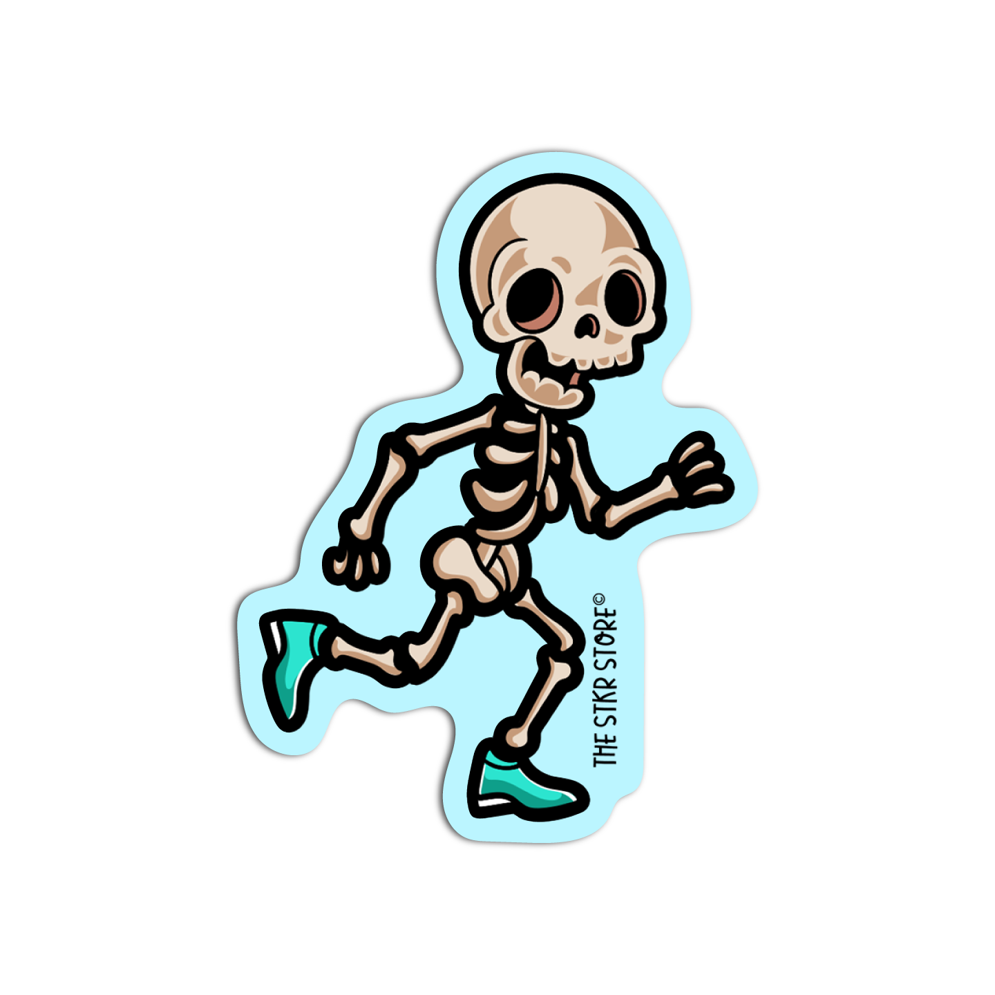 Skeleton Runner Skeleton Sticker