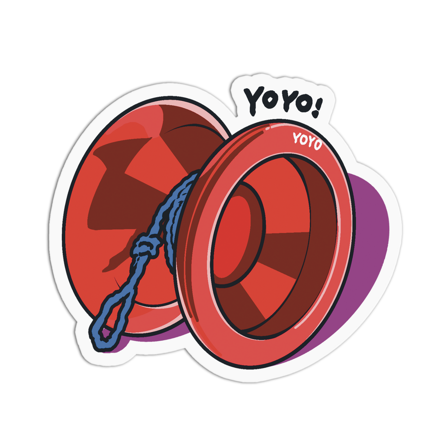 Red Classic Yoyo 90's Toys Sticker