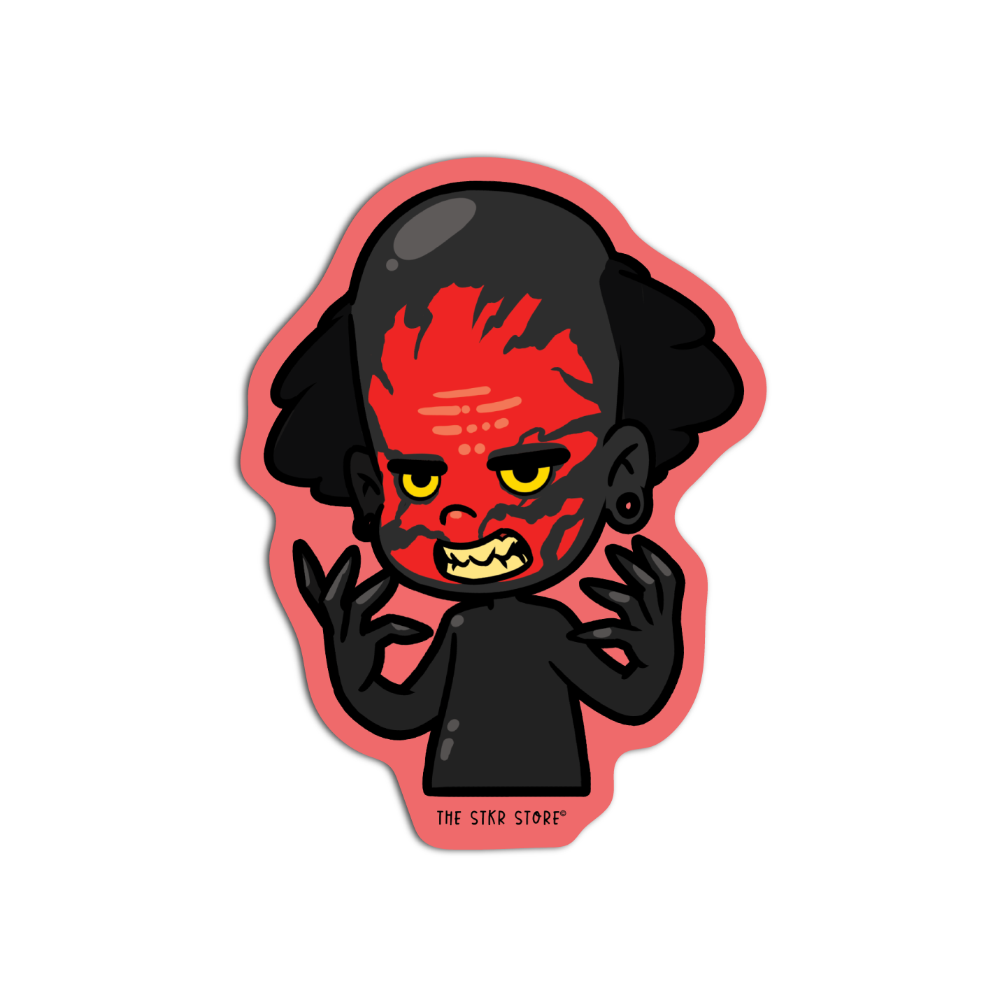 Man with Fire on his Face Horror Sticker