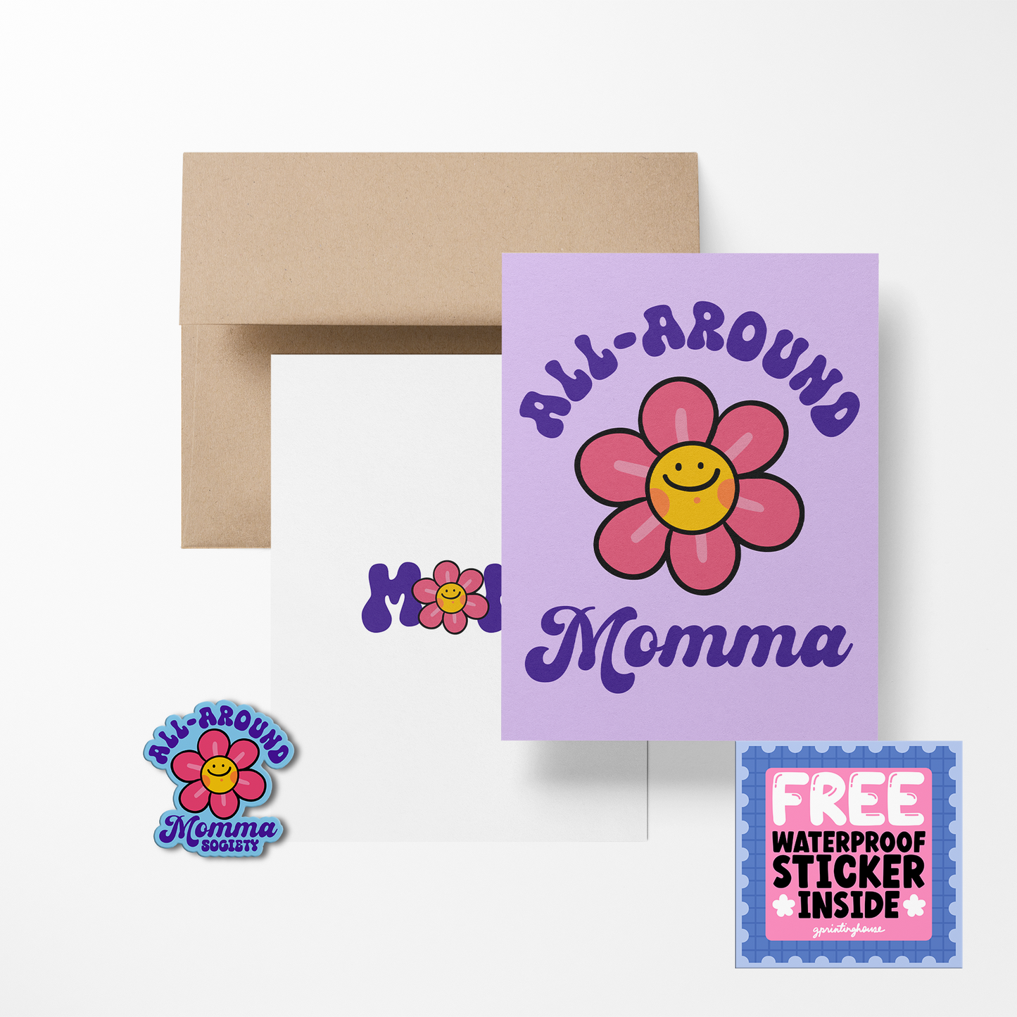 All-Around Momma Mother's Day Greeting Card with Sticker