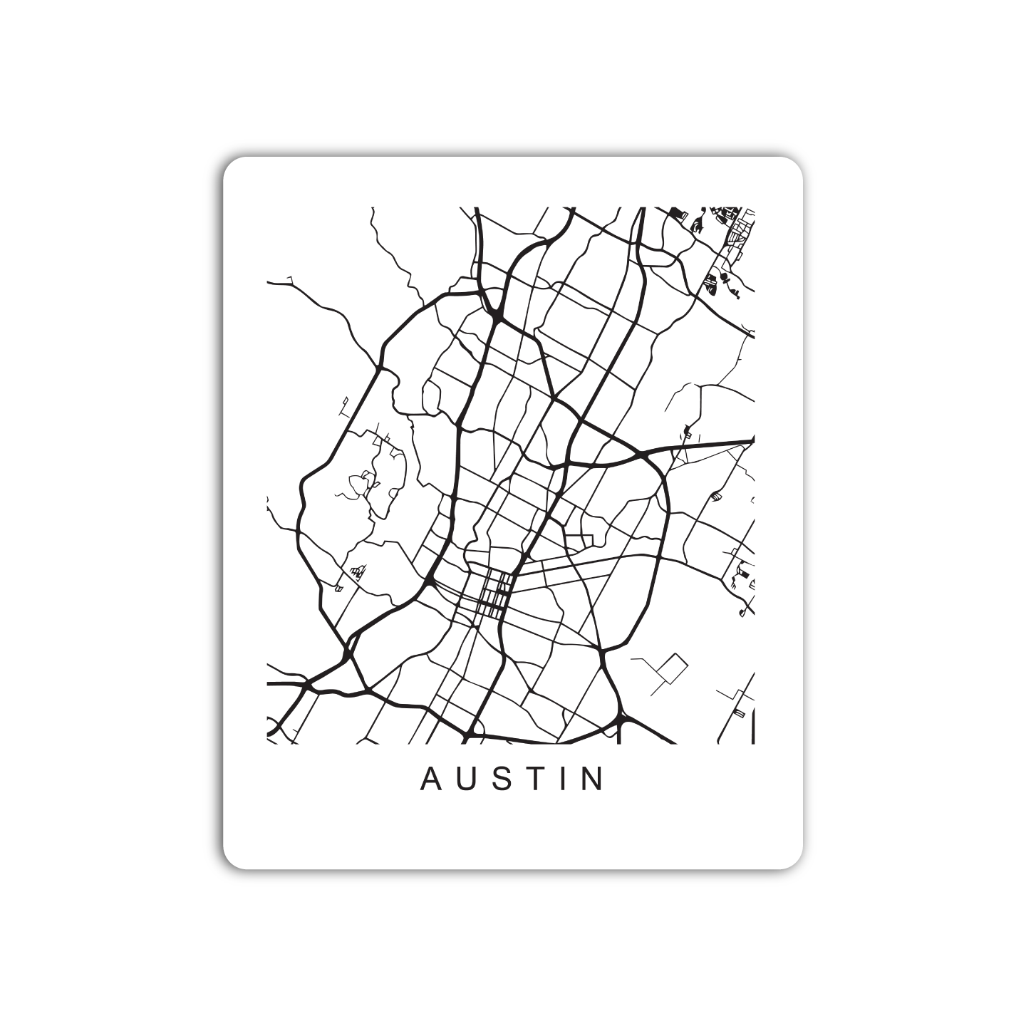 Austin U.S. Street Map Sticker