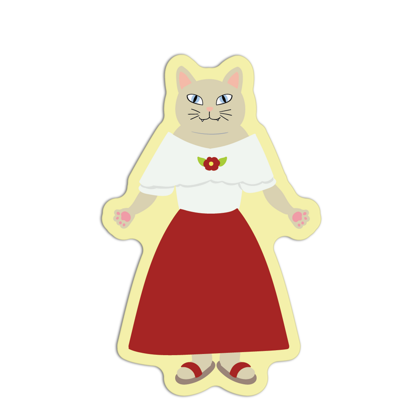 Beige Filipiniana Cats Textured Stickers