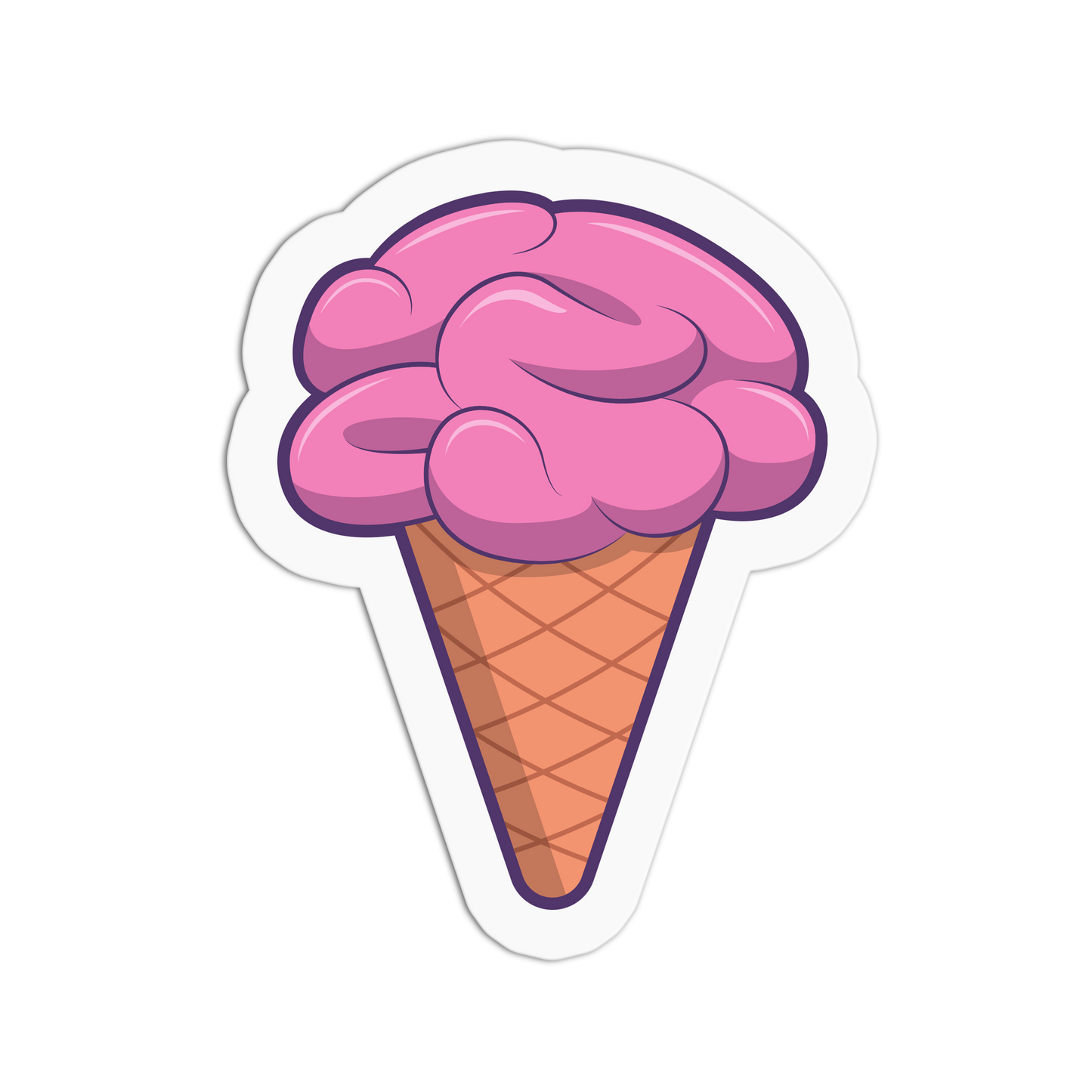 Brain Ice Cream Halloween Textured Stickers