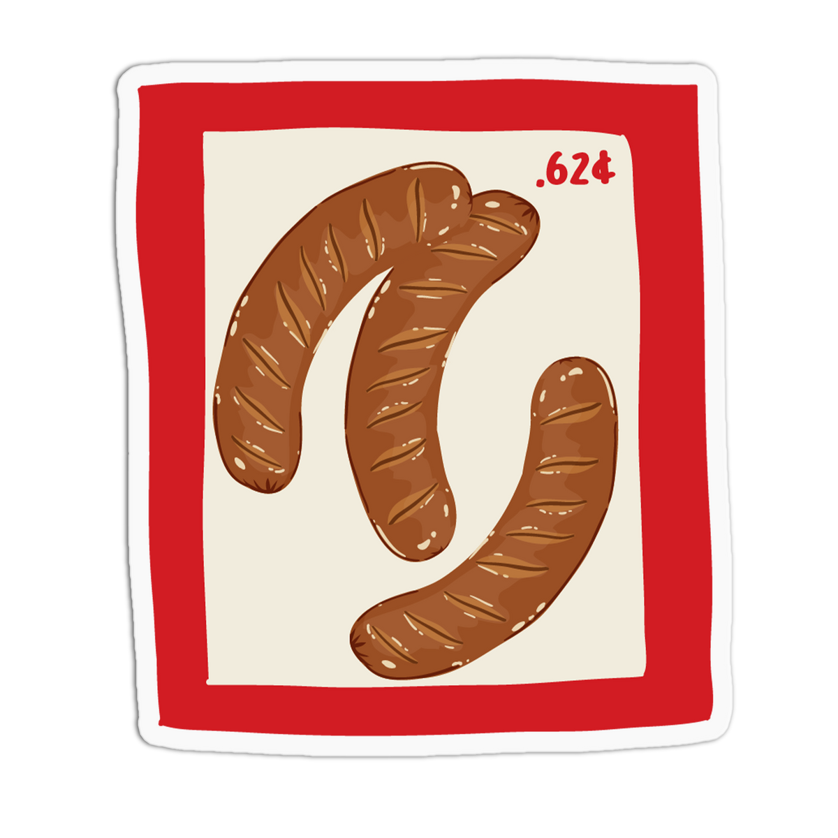Grilled Sausage - Breakfast Stamp Sticker